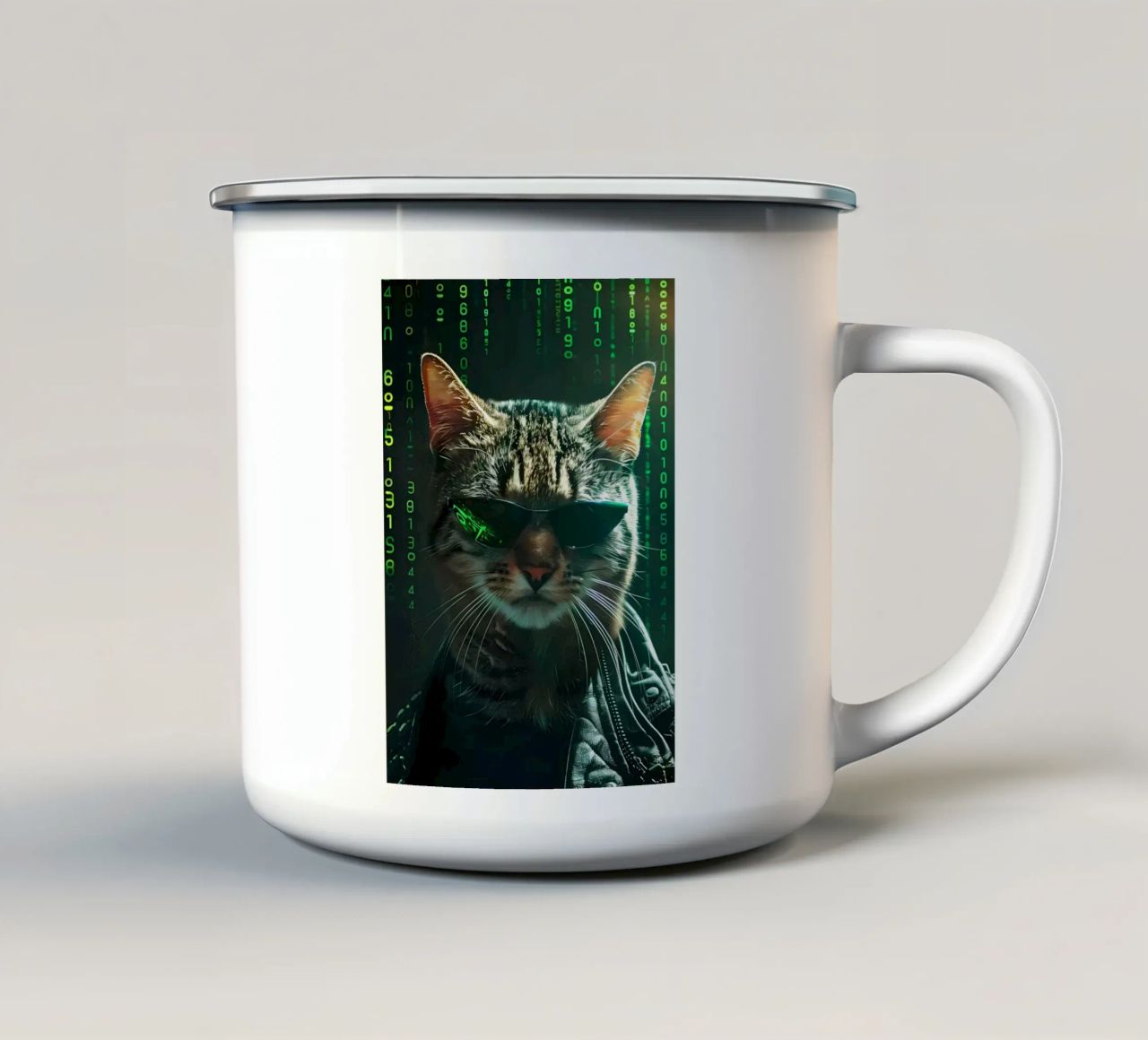 occhiali da sole gatto in pelle matrix tazza in smalto da Quinten Tibbetts-Minimalist