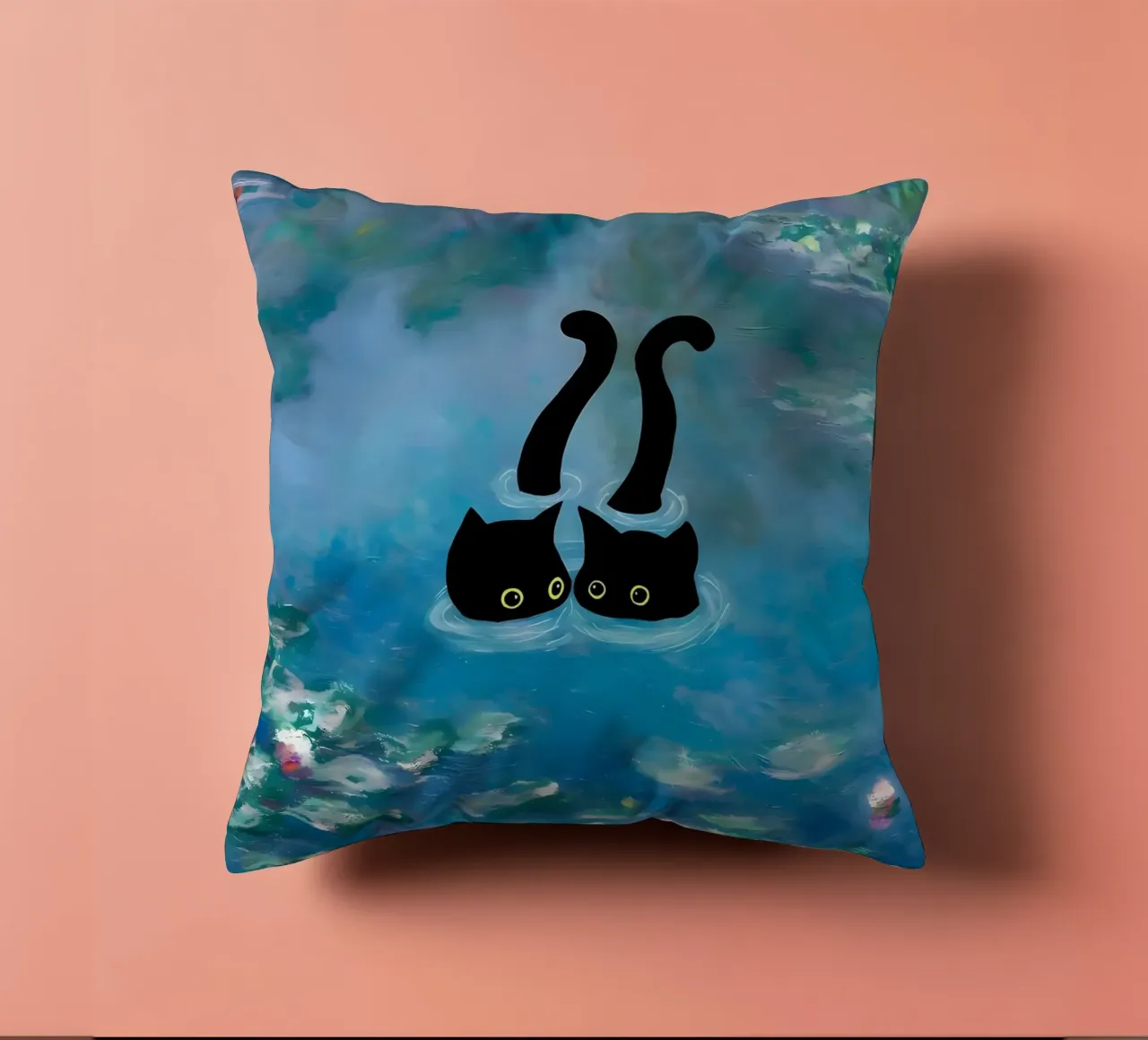 gatti ninfee occhi d'acqua cuscino da Paul Vasquez