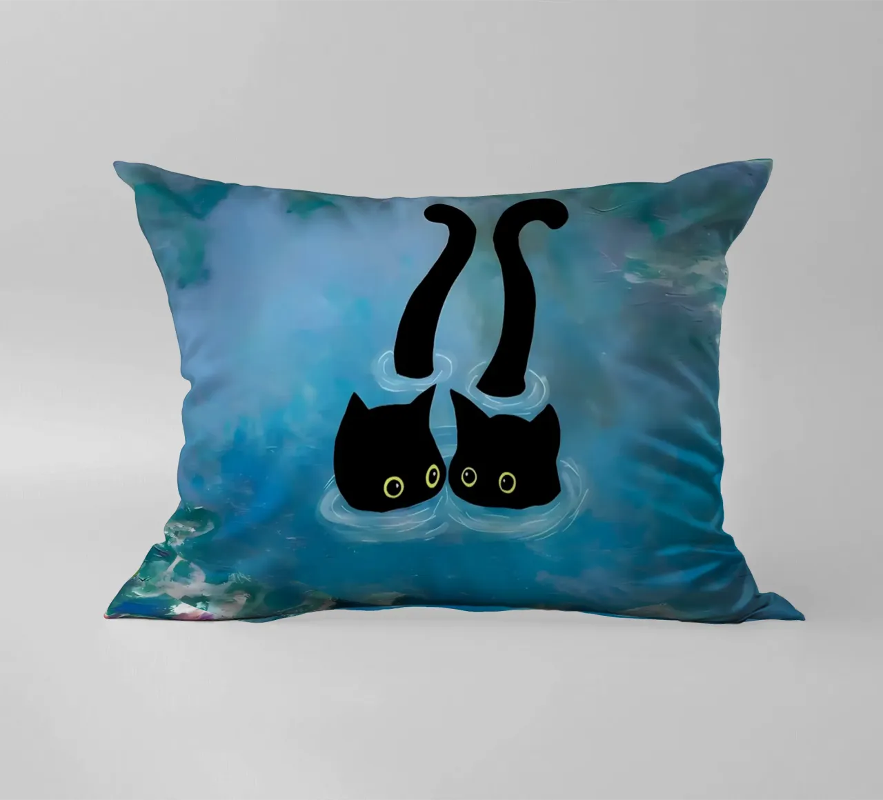 gatti ninfee occhi d'acqua cuscino da Paul Vasquez