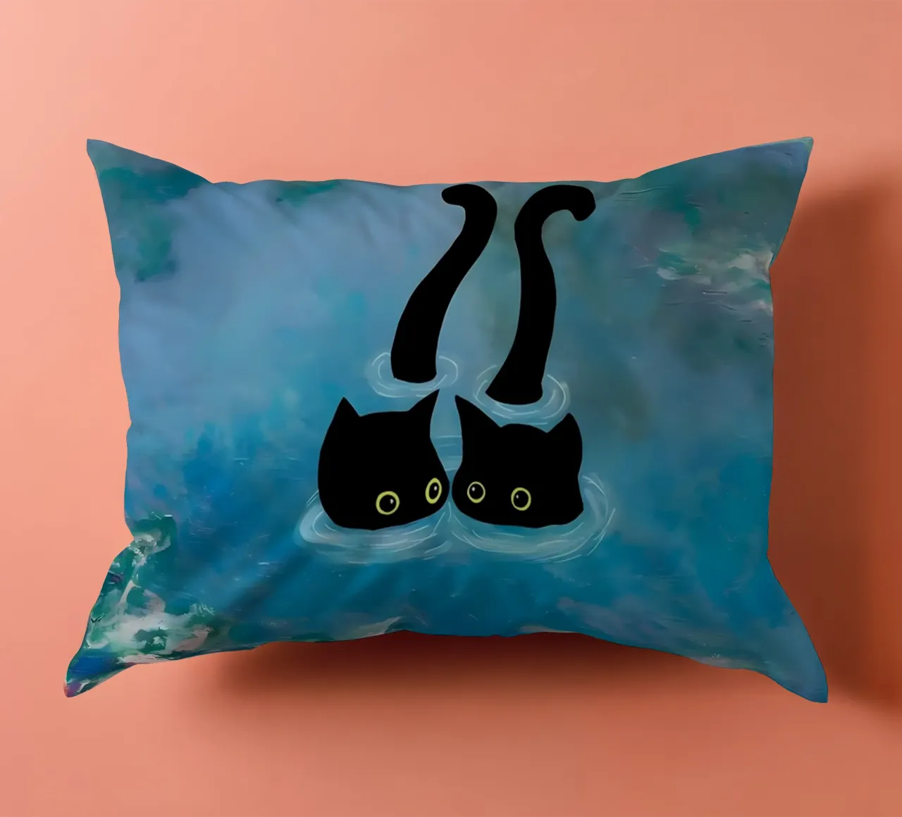gatti ninfee occhi d'acqua cuscino da Paul Vasquez