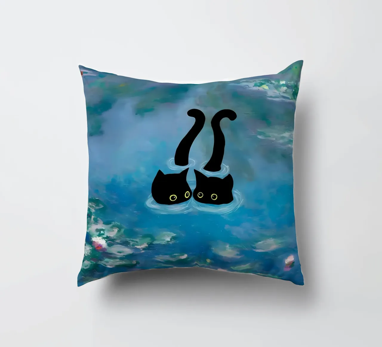 gatti ninfee occhi d'acqua cuscino da Paul Vasquez