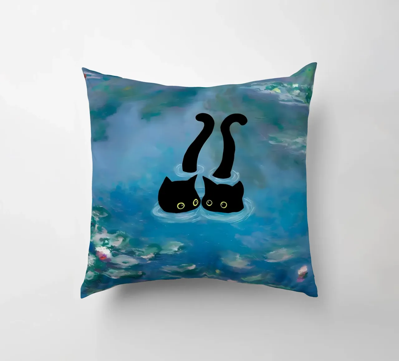 gatti ninfee occhi d'acqua cuscino da Paul Vasquez