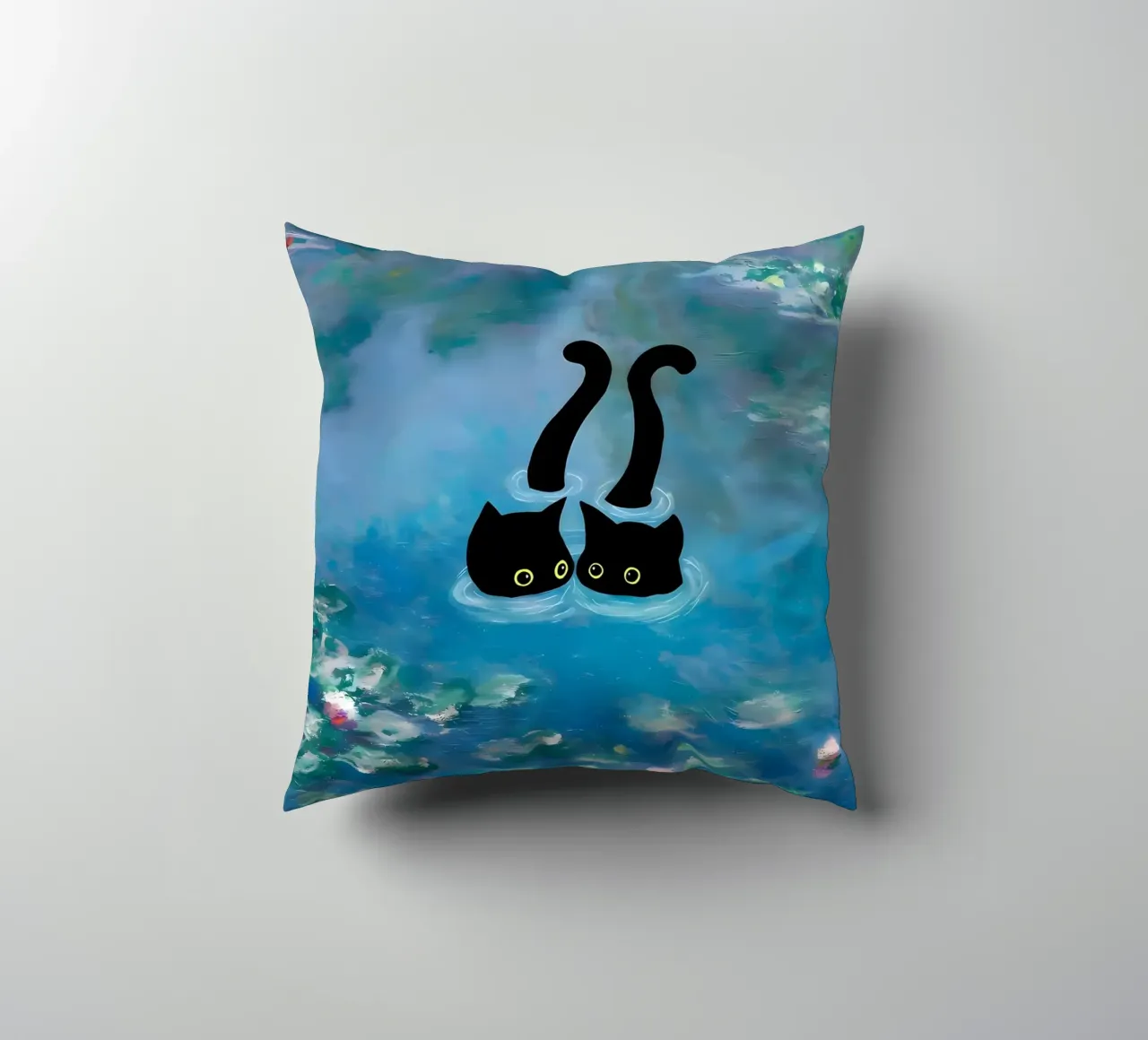 gatti ninfee occhi d'acqua cuscino da Paul Vasquez