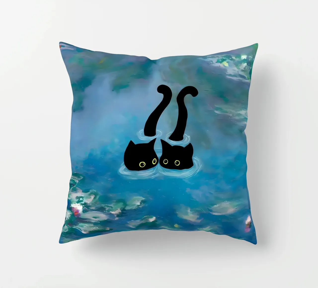 gatti ninfee occhi d'acqua cuscino da Paul Vasquez