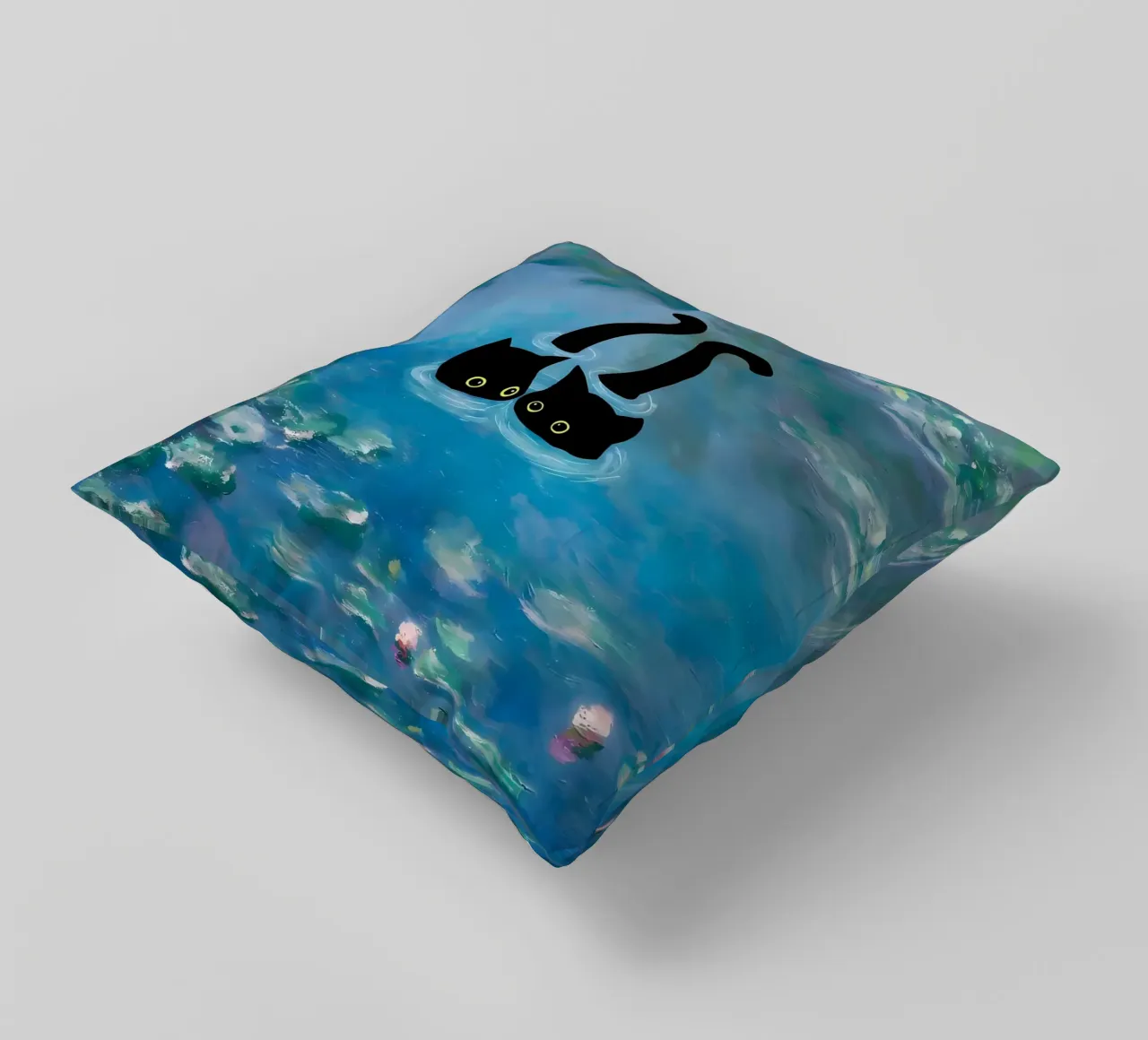 gatti ninfee occhi d'acqua cuscino da Paul Vasquez