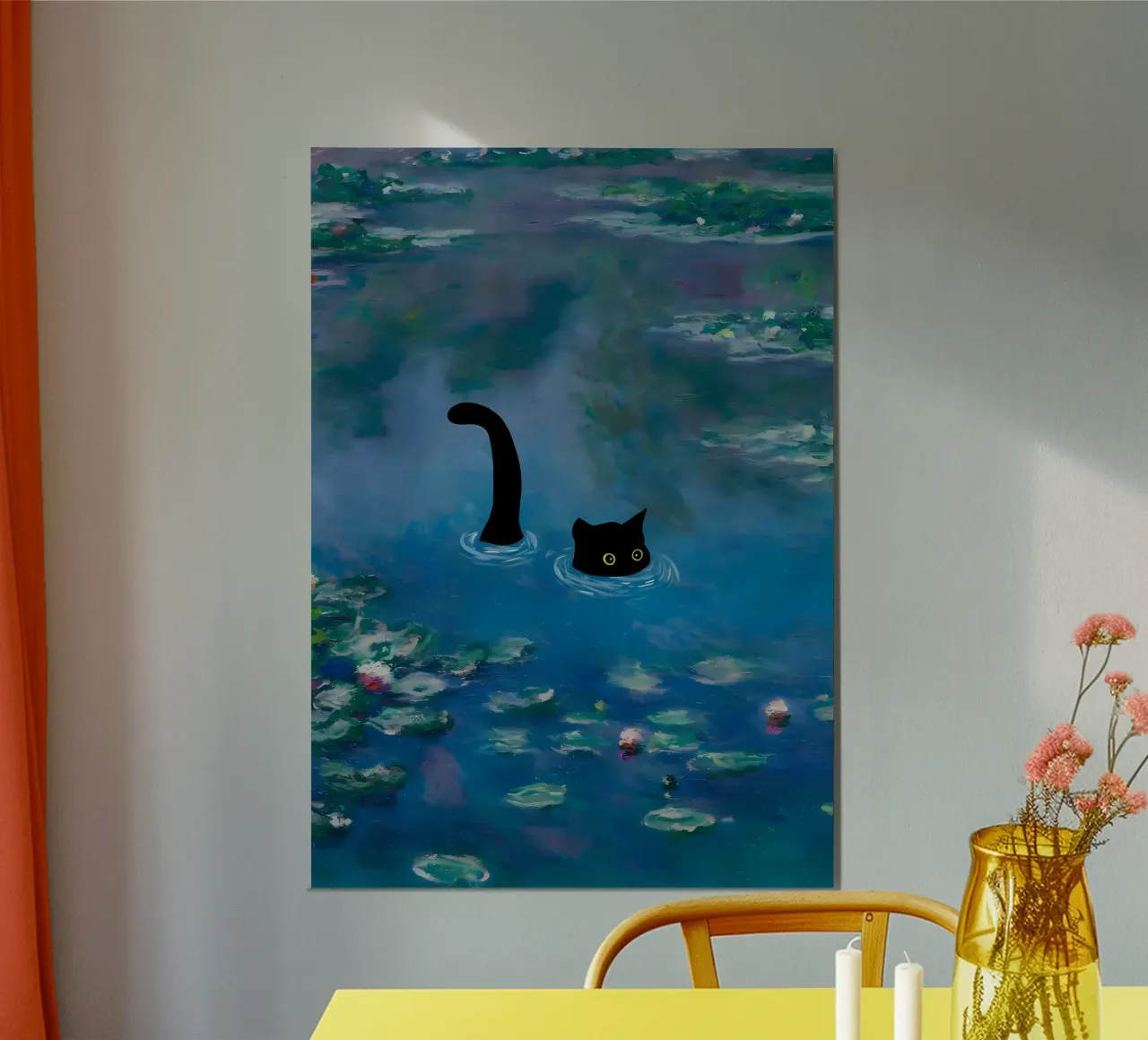 ck gatto acqua stagno ninfee carta hahnemühle da Paul Vasquez