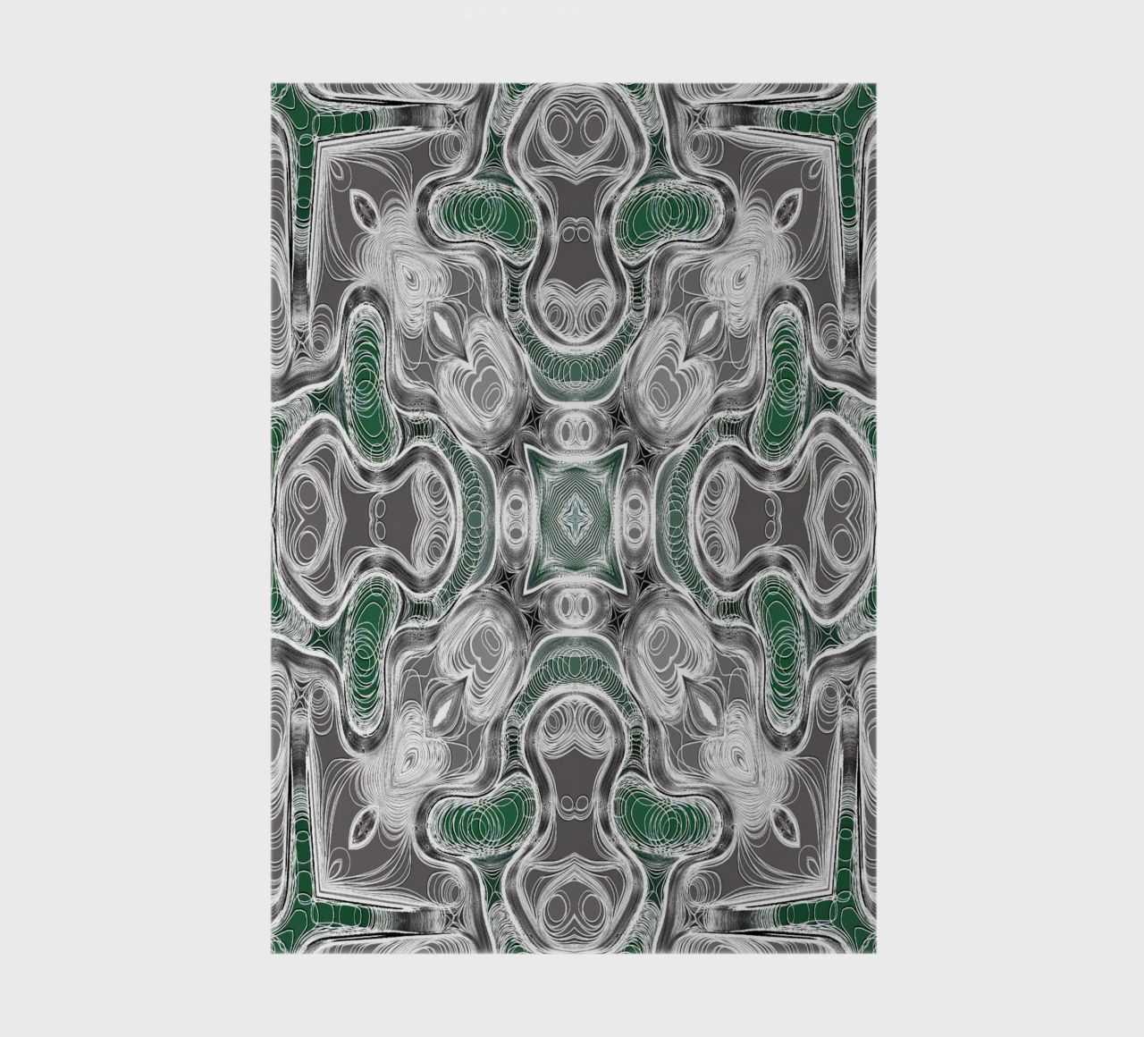 Caleidoscopio in grigio/verde con linee e forme complesse diario da Gürsel Yesil Digital Art