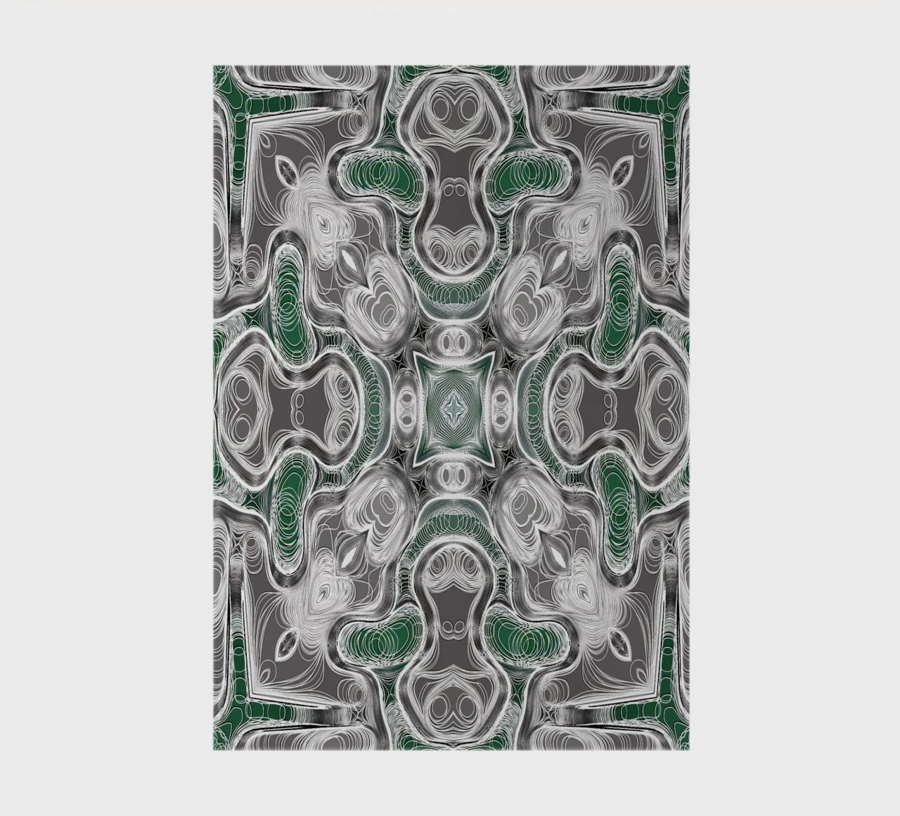 Caleidoscopio in grigio/verde con linee e forme complesse diario da Gürsel Yesil Digital Art