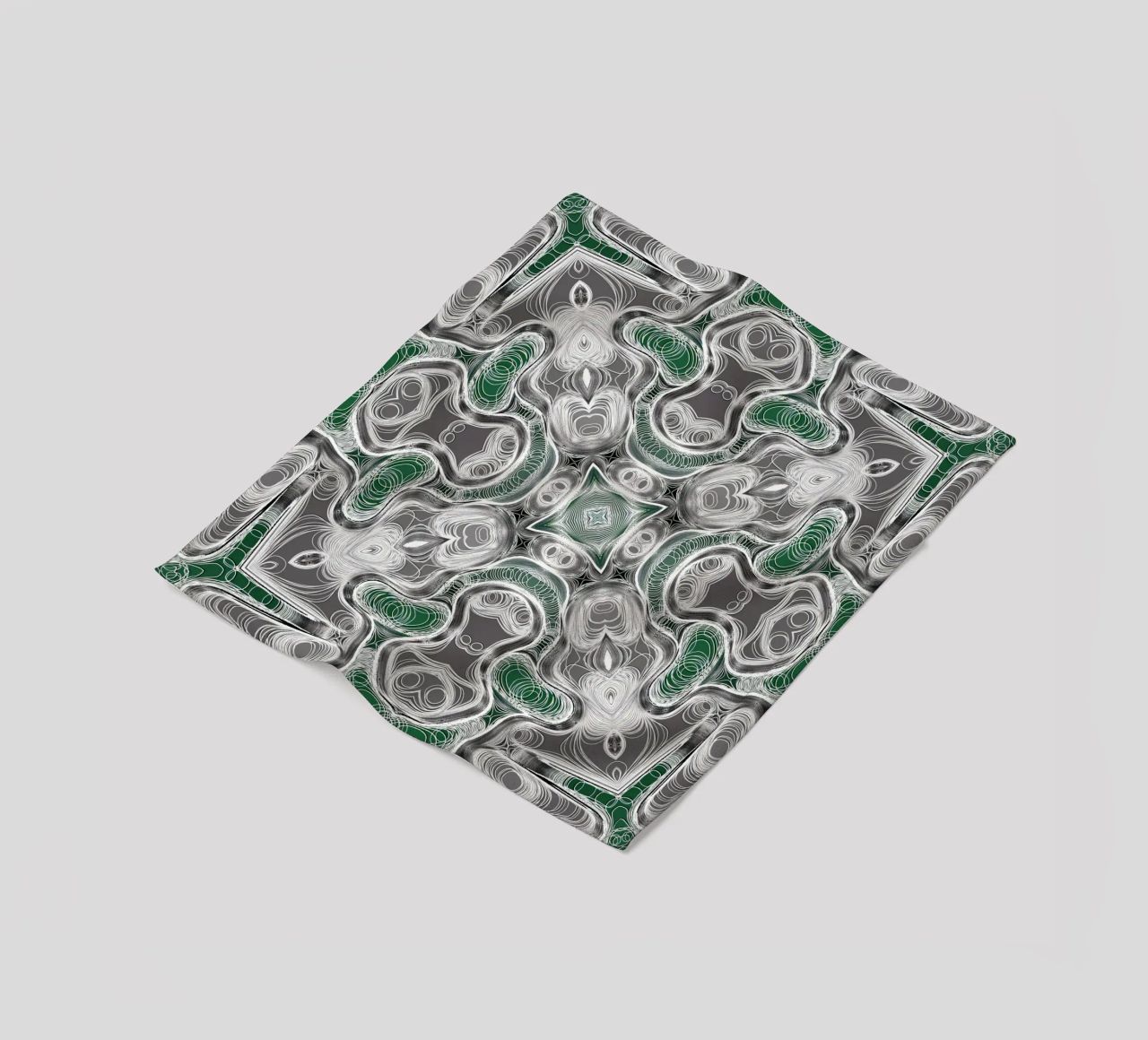 Caleidoscopio in grigio/verde con linee e forme complesse coperta in pile da Gürsel Yesil Digital Art