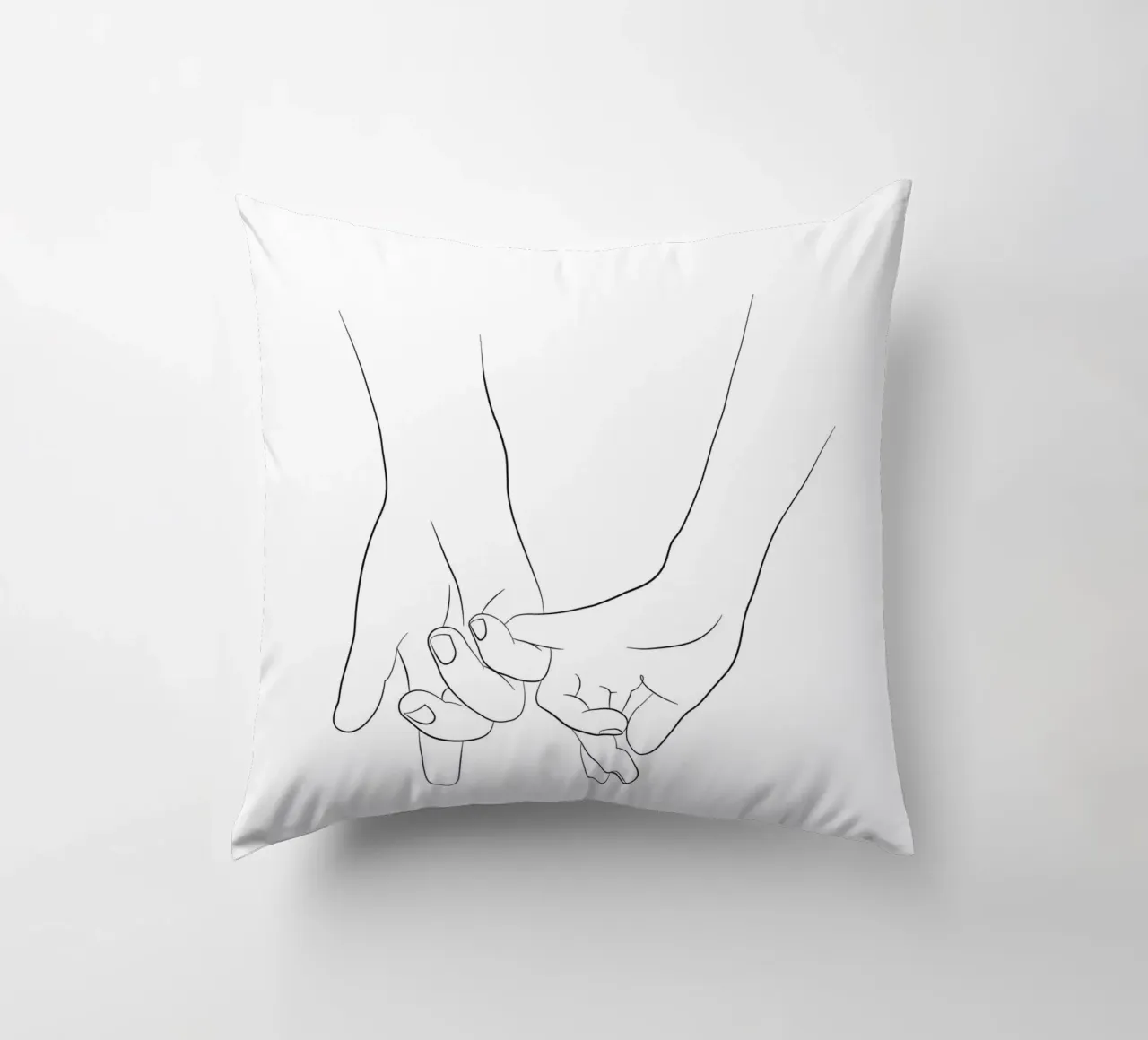 Line art di Pinky promise hands cuscino da NouveauPrints
