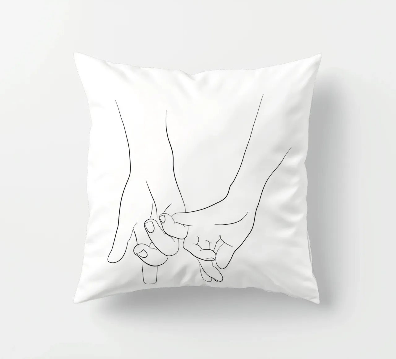 Line art di Pinky promise hands cuscino da NouveauPrints