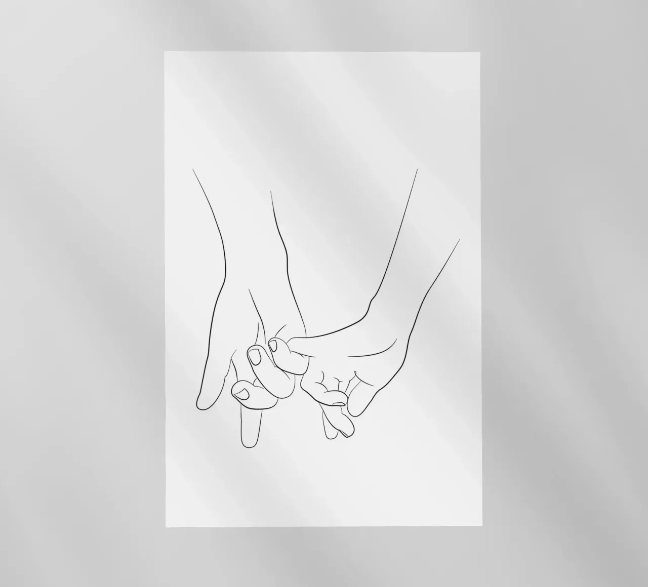 Line art di Pinky promise hands pellicola backlit da NouveauPrints