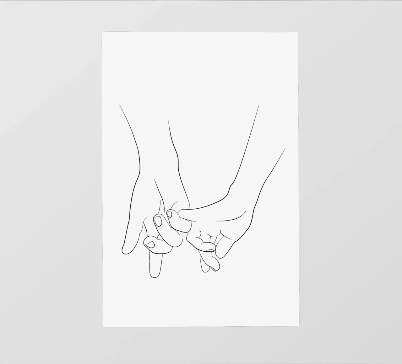 Line art di Pinky promise hands pellicola backlit da NouveauPrints