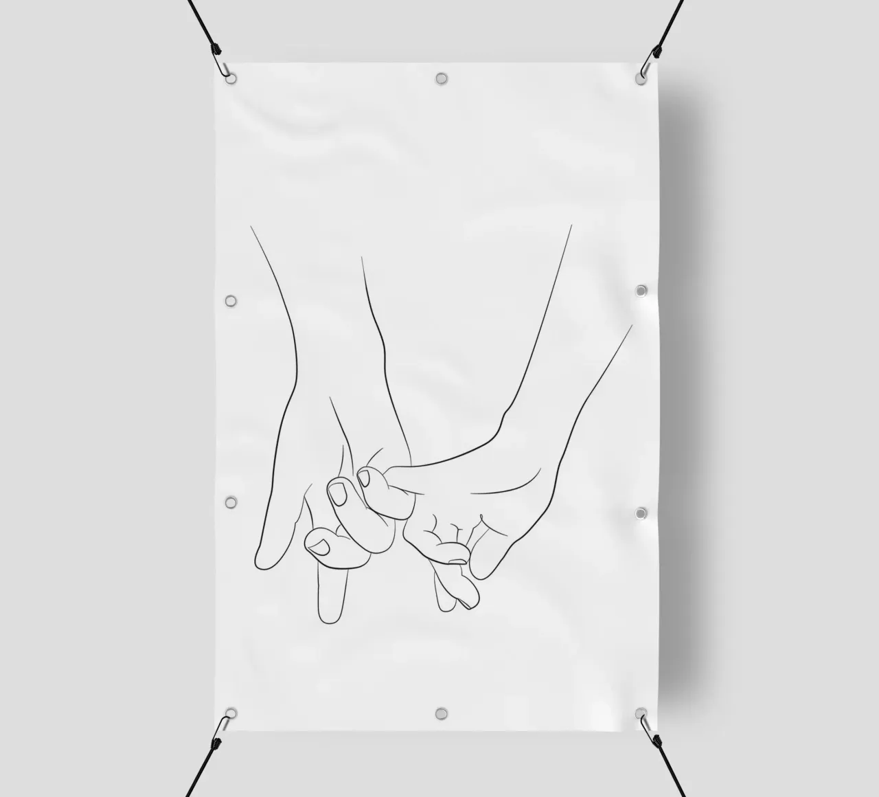 Pinky Versprechen Hände Linie Kunst PVC Plane von NouveauPrints