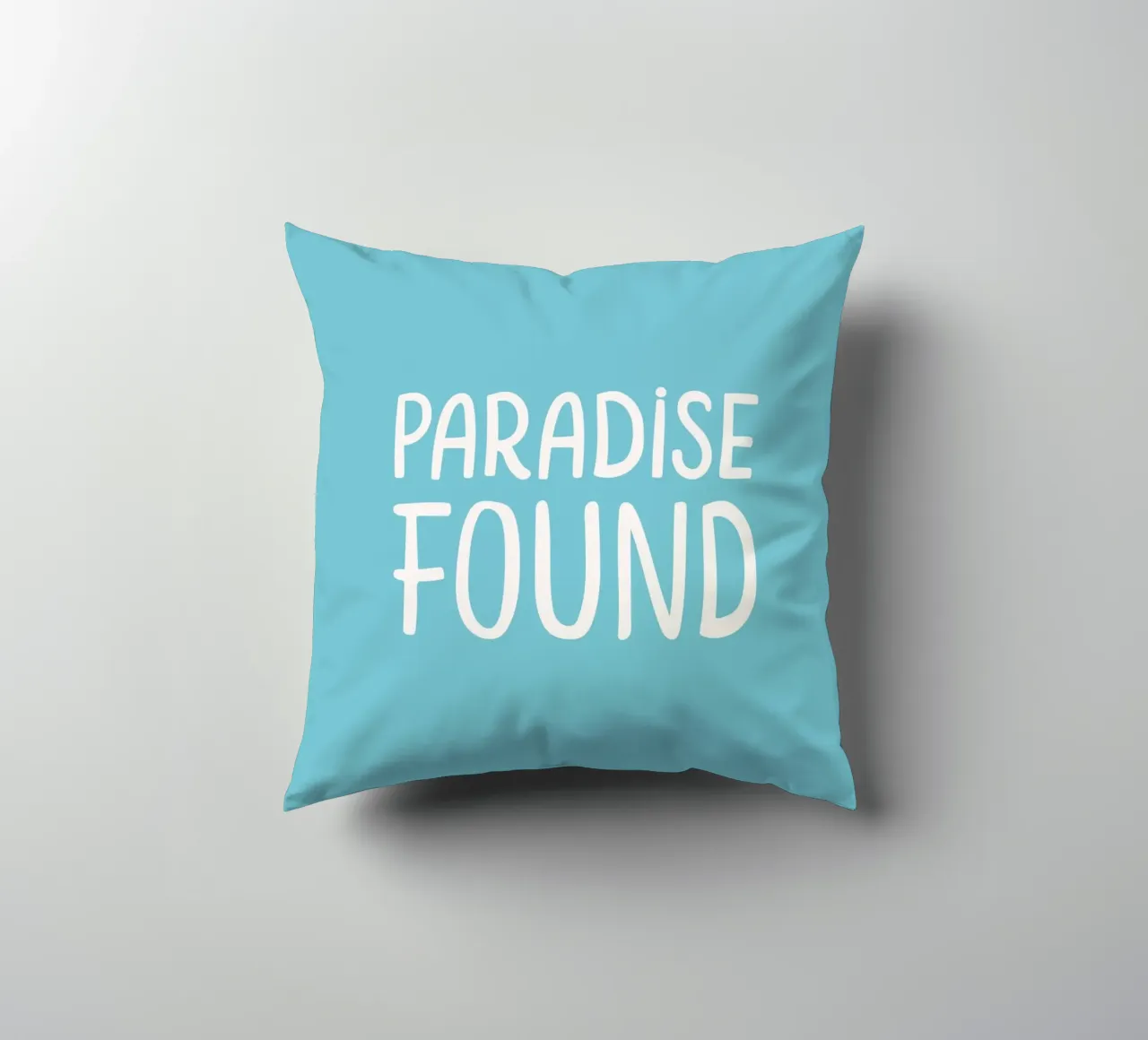 Paradise Found | Mindfulness Typography Paradise decorative cushion by Kathrin Woo Design