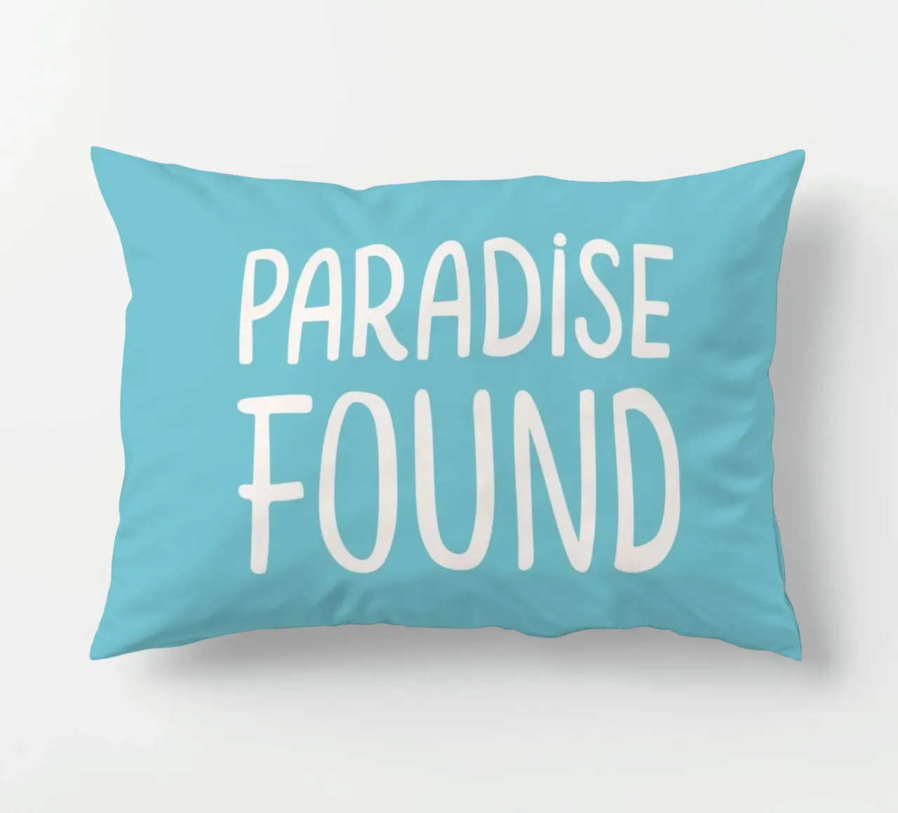 Paradise Found | Mindfulness Typography Paradise decorative cushion by Kathrin Woo Design