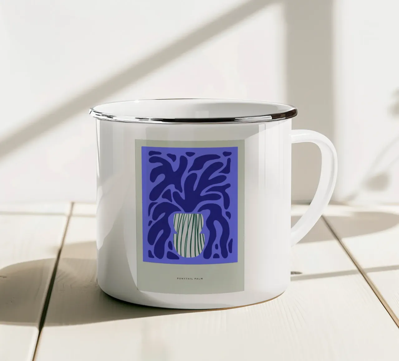 Ponytail Palm enamel mug by Studio One