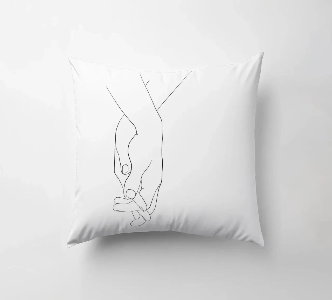 Line art per tenersi per mano cuscino da NouveauPrints