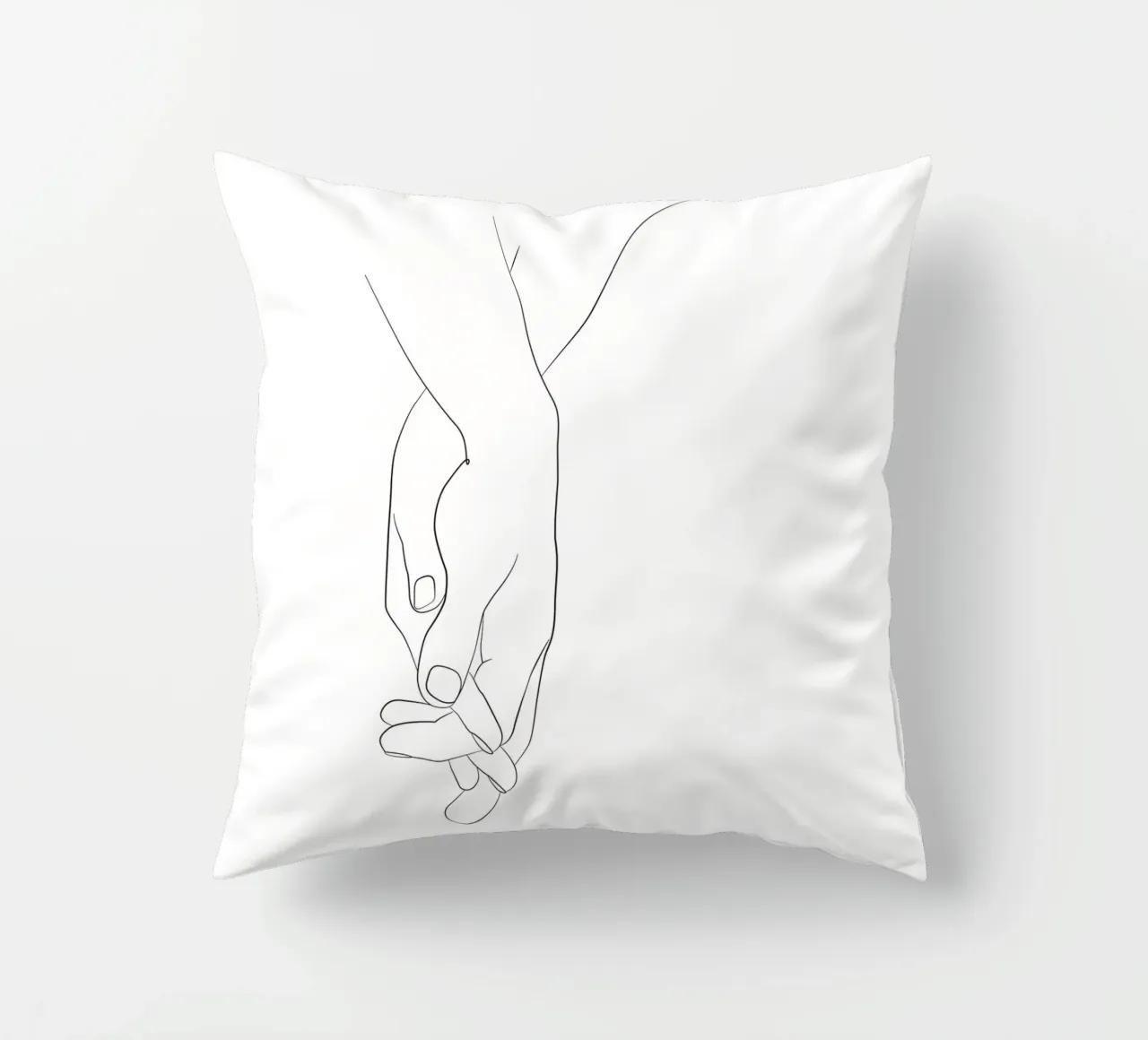 Line art per tenersi per mano cuscino da NouveauPrints