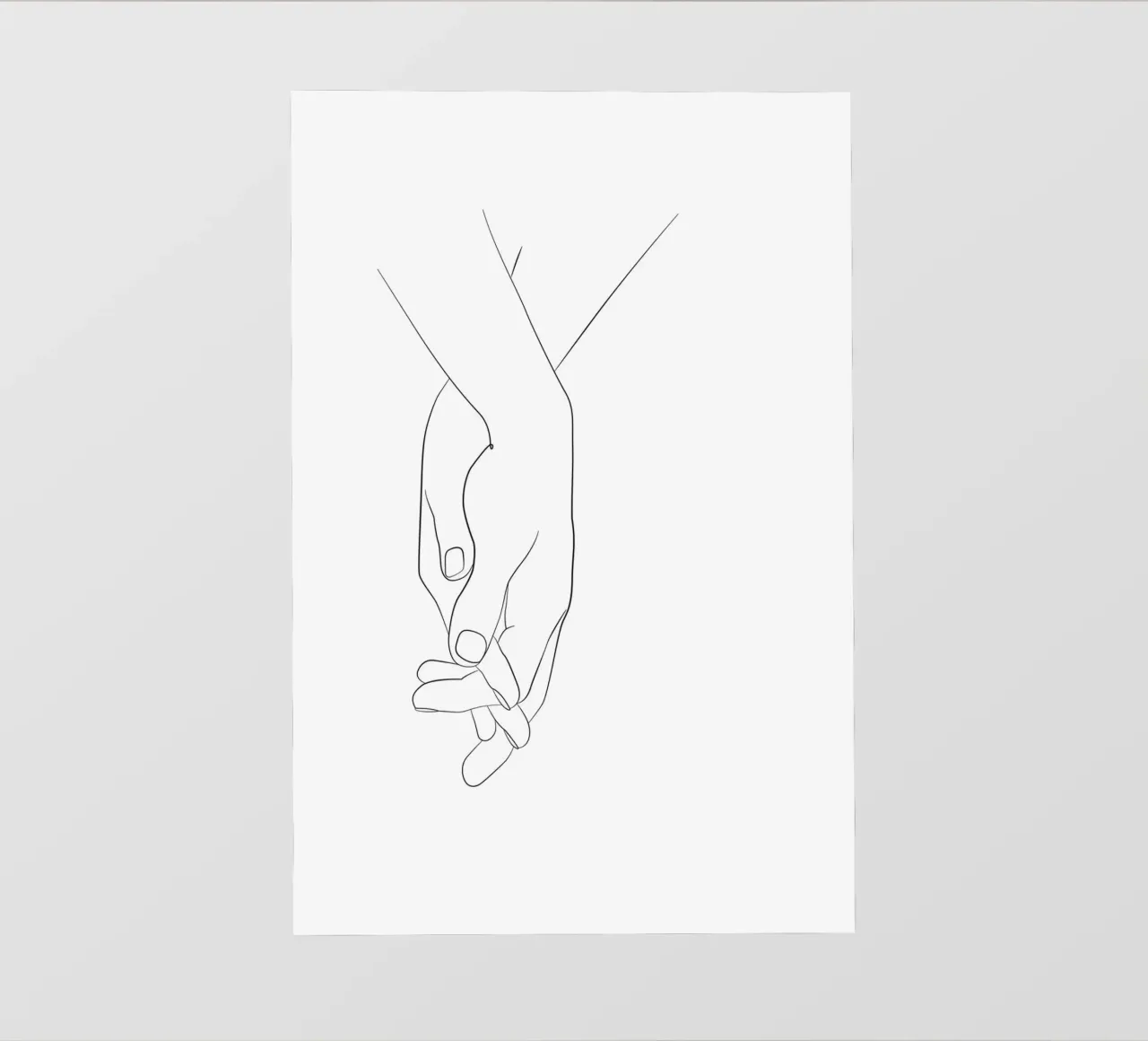 Holding hands line art photo wallpaper by NouveauPrints