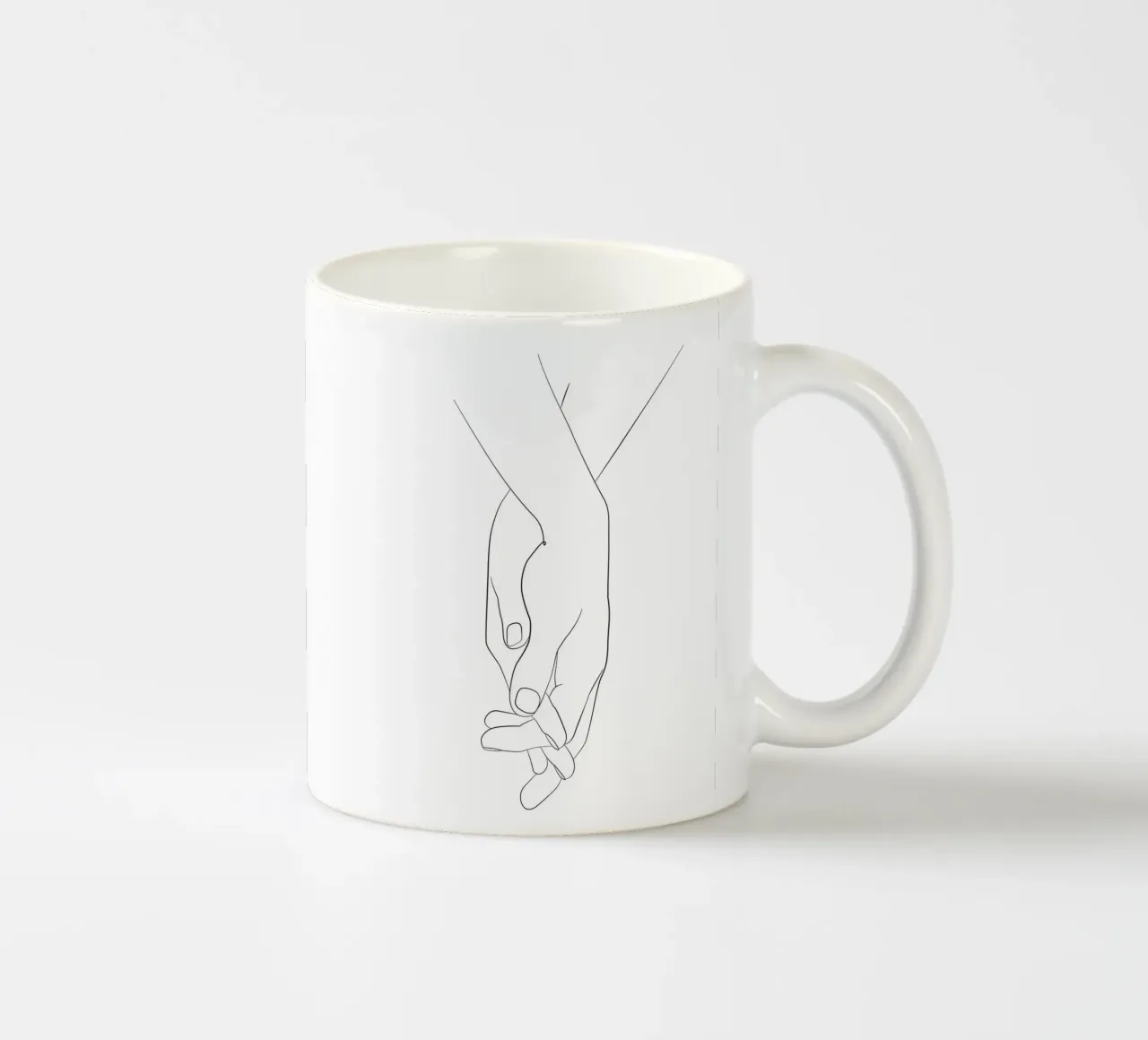 Line art per tenersi per mano tazza in ceramica da NouveauPrints