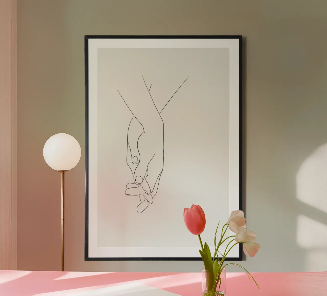 Line art per tenersi per mano poster da NouveauPrints
