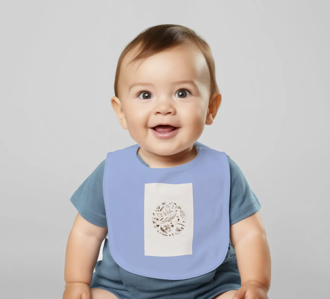 Drawn Spring baby bib by Bttn