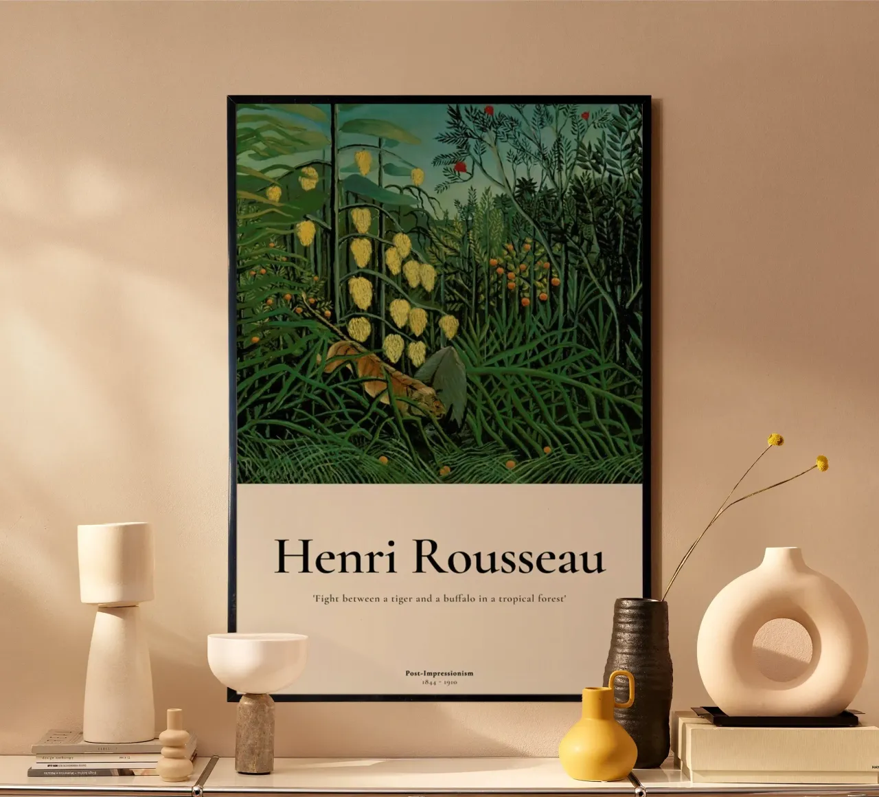 Rousseau - Fight Between a Tiger and a Buffalo carta hahnemühle da ARTOTHEK