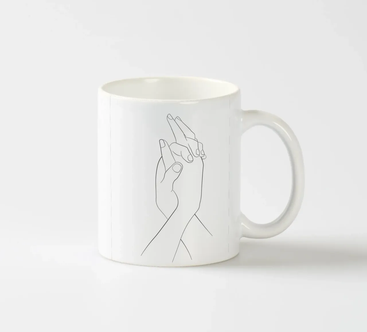 Holding hands line drawing ceramic mug by NouveauPrints