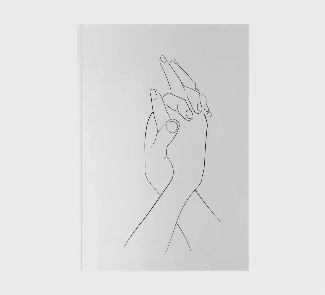 Dessin au trait : se tenir la main carnet de notes de NouveauPrints