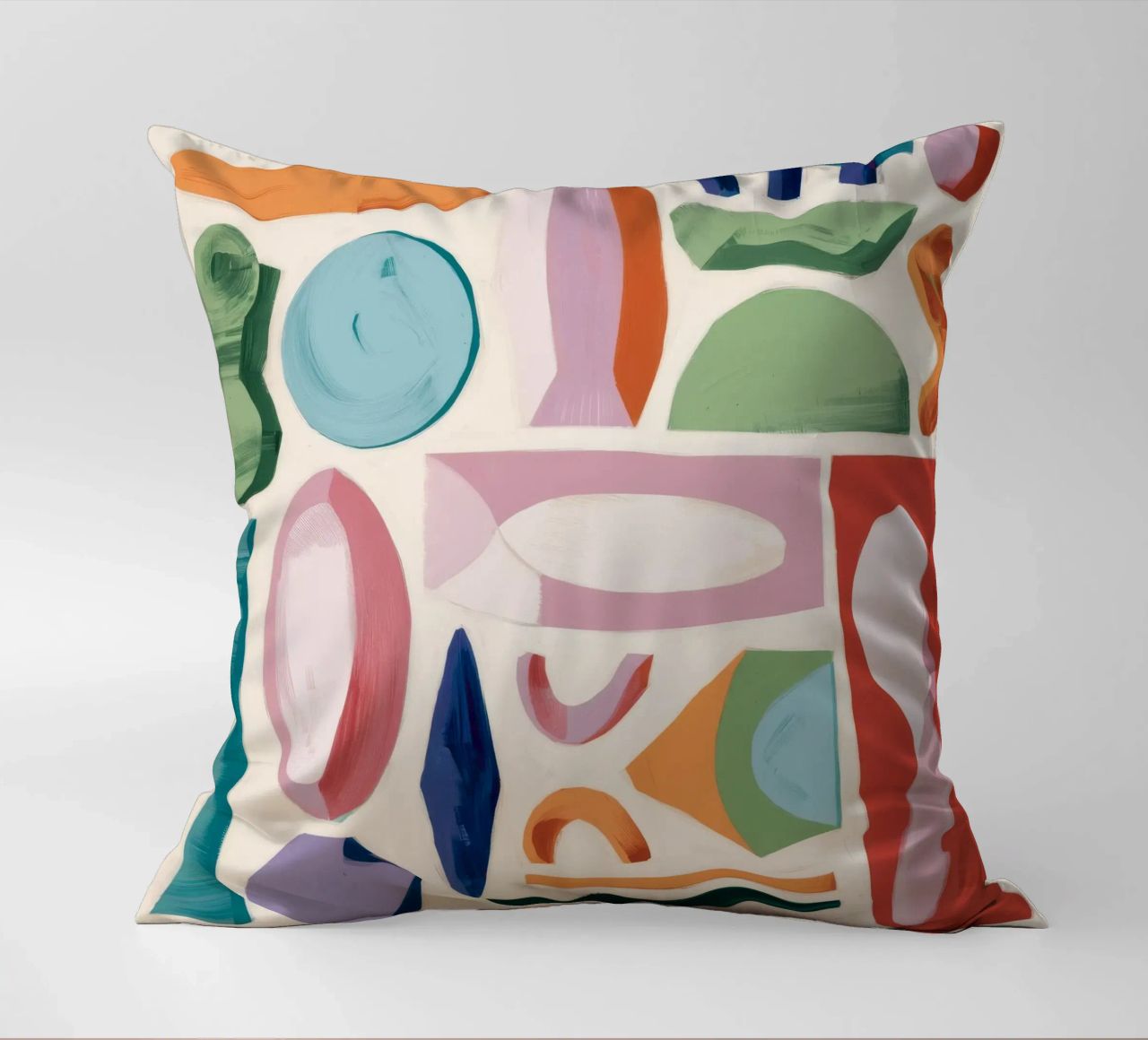 Playful Abstract Forms decorative cushion by Lunar Templar