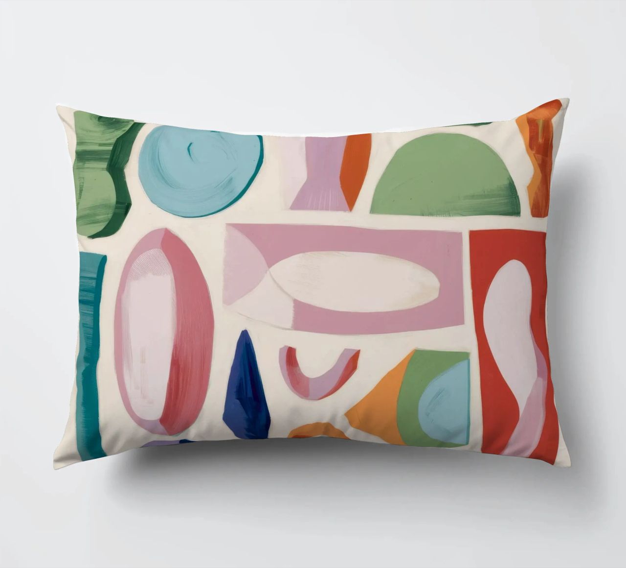 Playful Abstract Forms decorative cushion by Lunar Templar