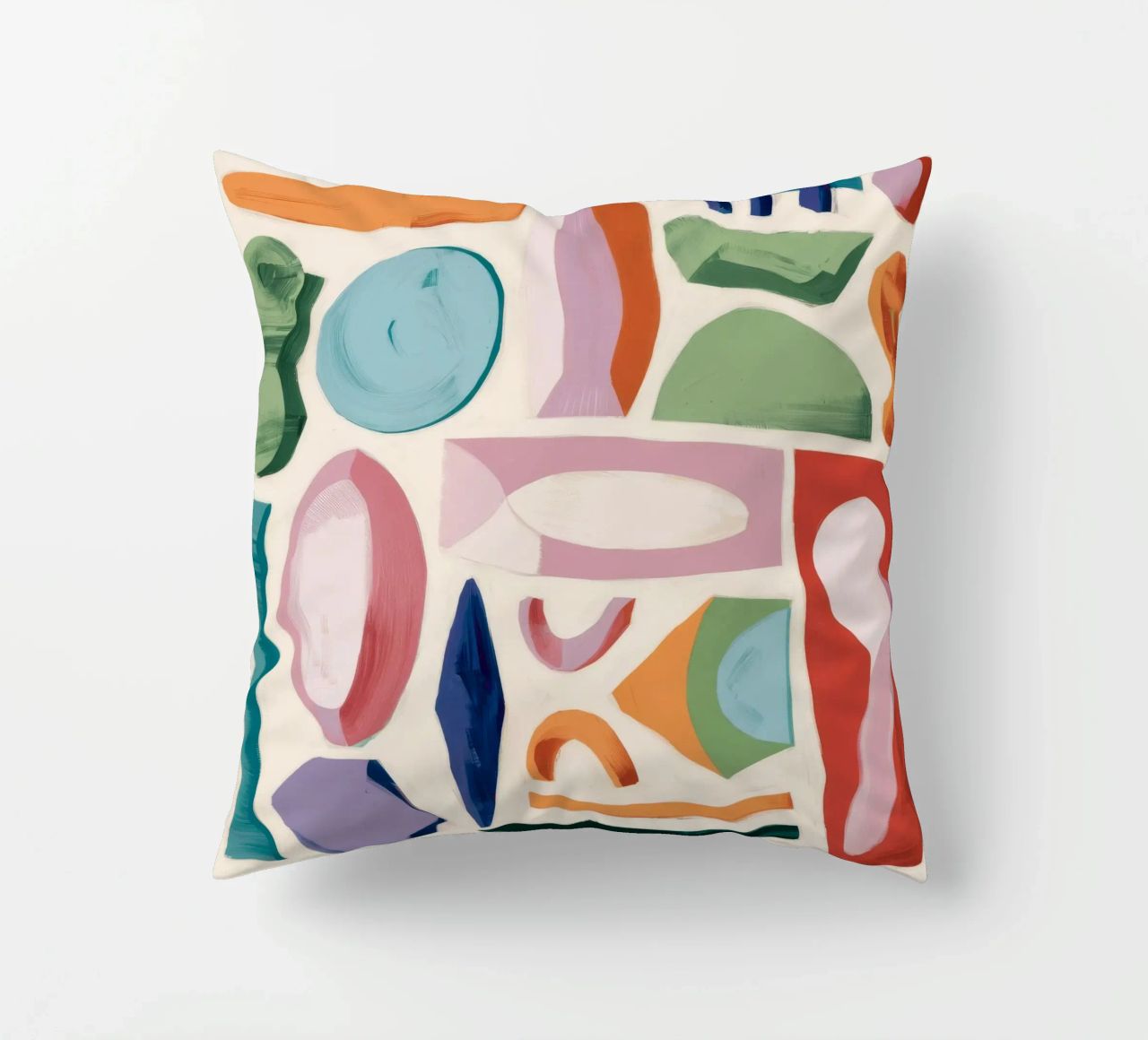 Playful Abstract Forms decorative cushion by Lunar Templar