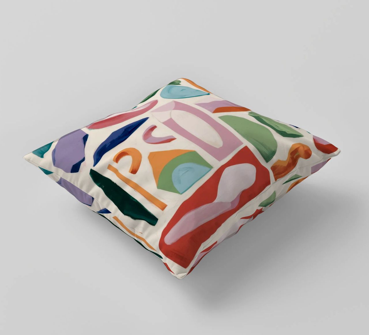 Playful Abstract Forms decorative cushion by Lunar Templar