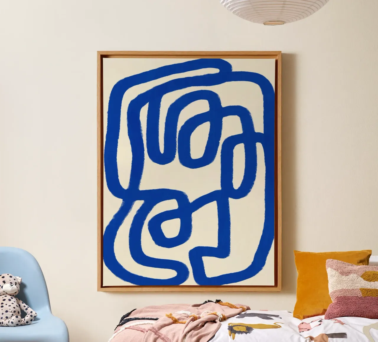 Linea blu art 05 tela con Cornice a cassetta da Little Dean