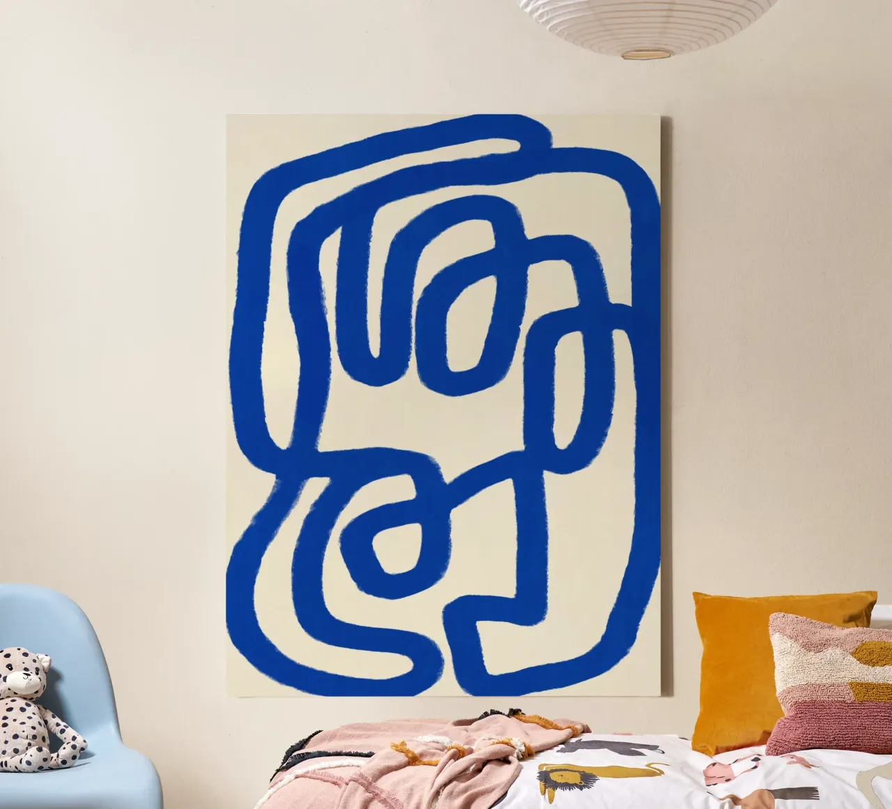 Linea blu art 05 tela con Cornice a cassetta da Little Dean