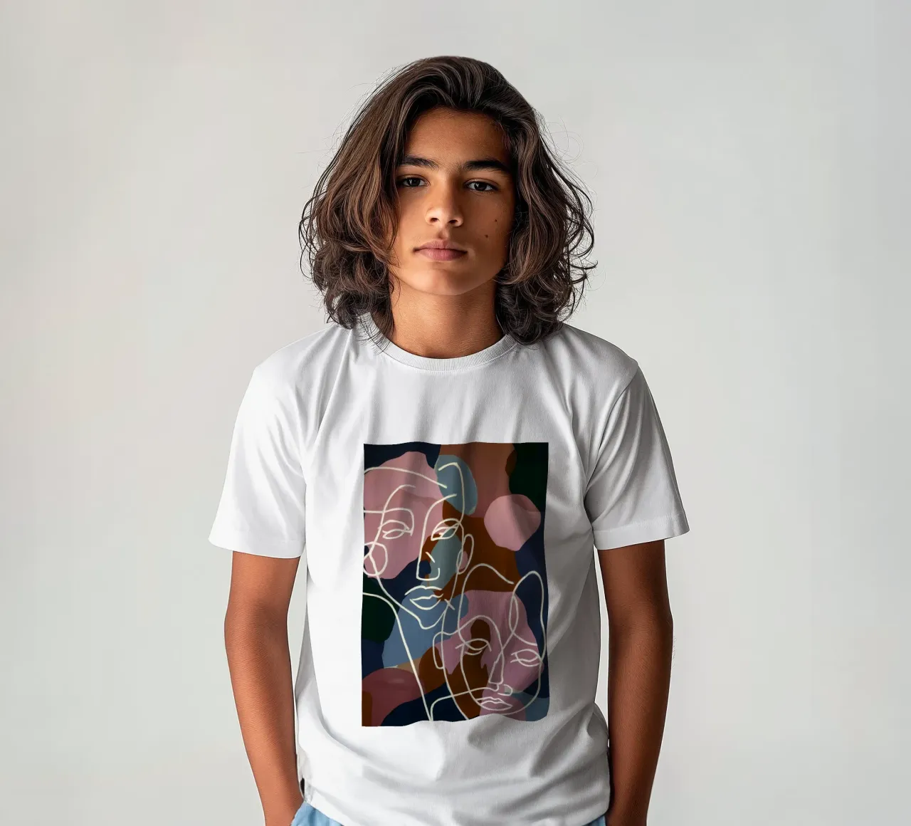 Facce di linea interconnesse t-shirt bambini da Lunar Templar