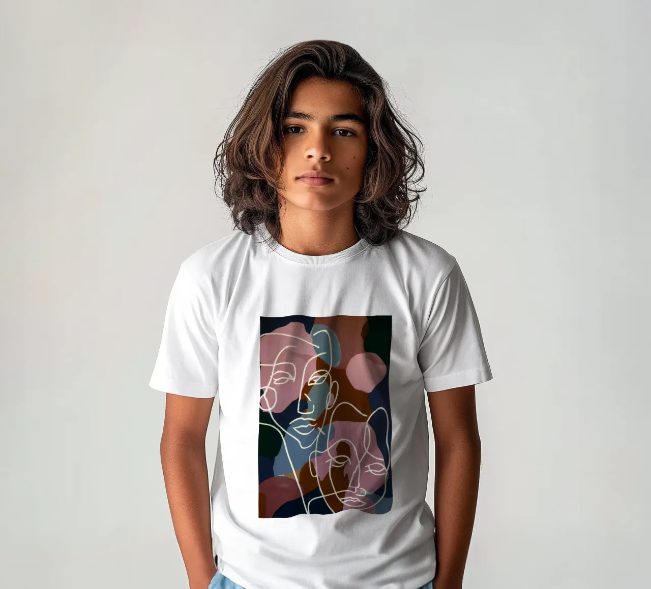 Facce di linea interconnesse t-shirt bambini da Lunar Templar