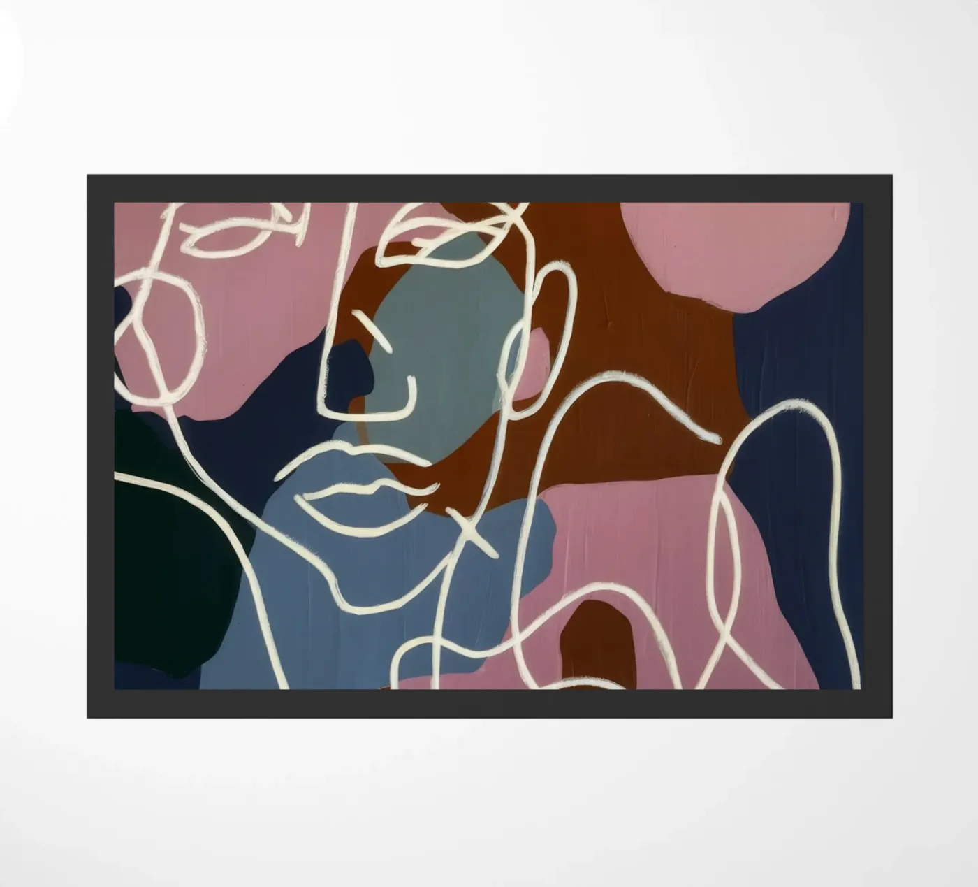 Interconnected Line Faces doormat by Lunar Templar