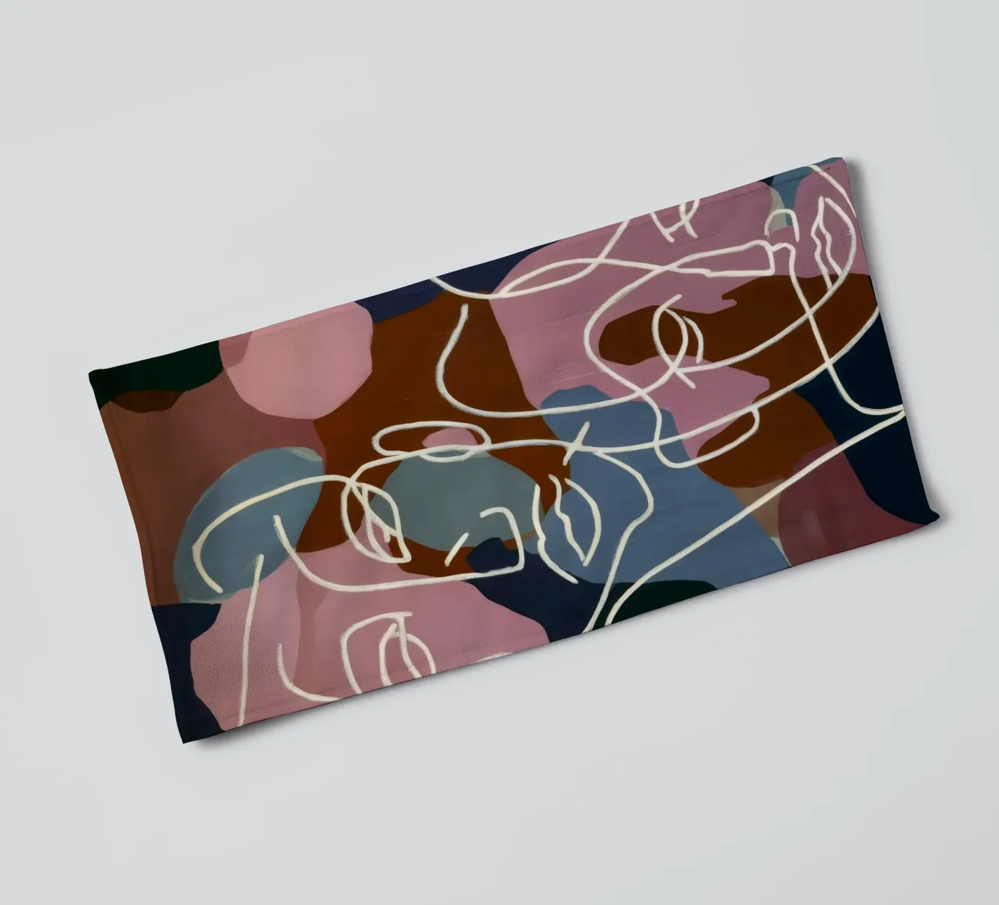 Interconnected Line Faces towel by Lunar Templar