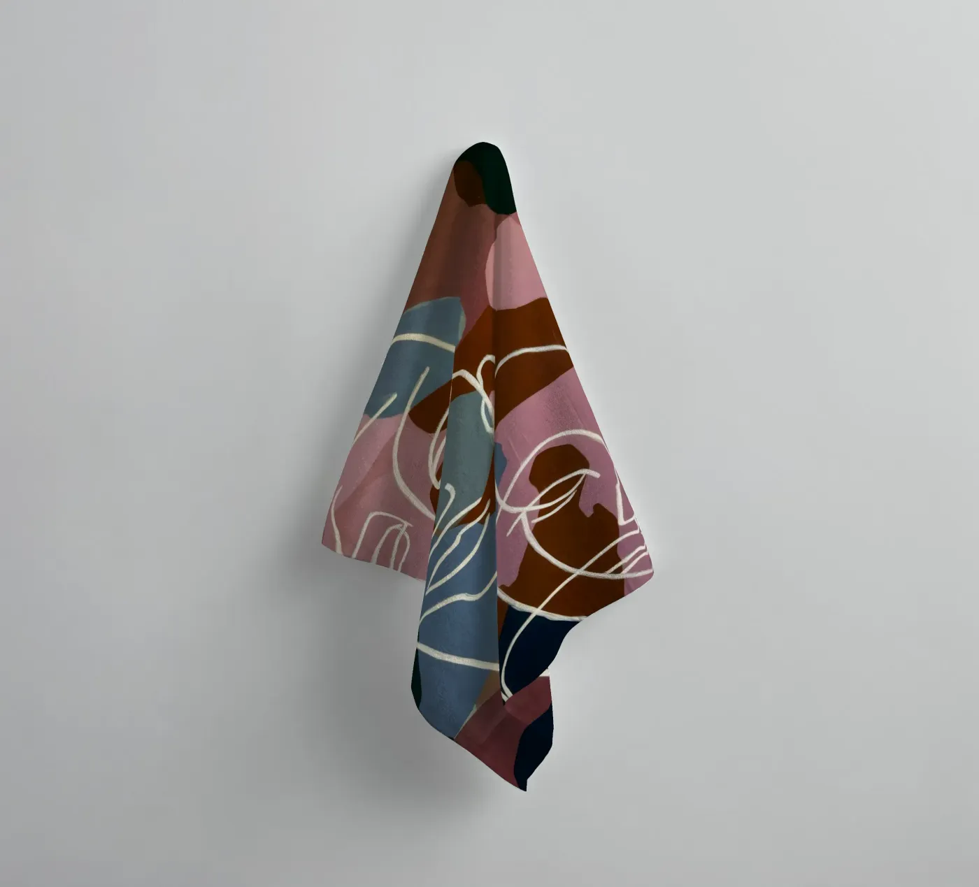 Interconnected Line Faces towel by Lunar Templar