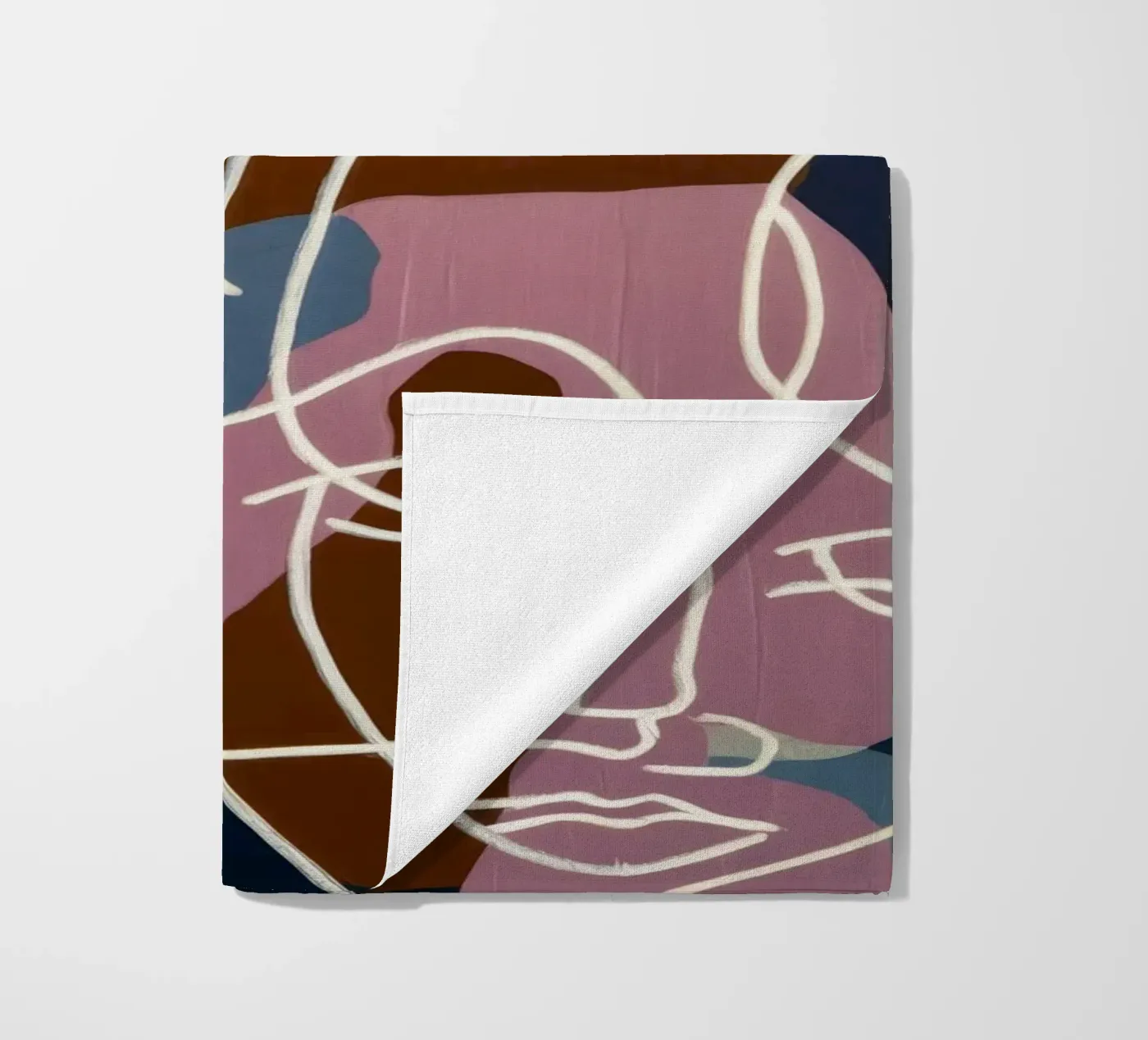 Interconnected Line Faces beach towel by Lunar Templar