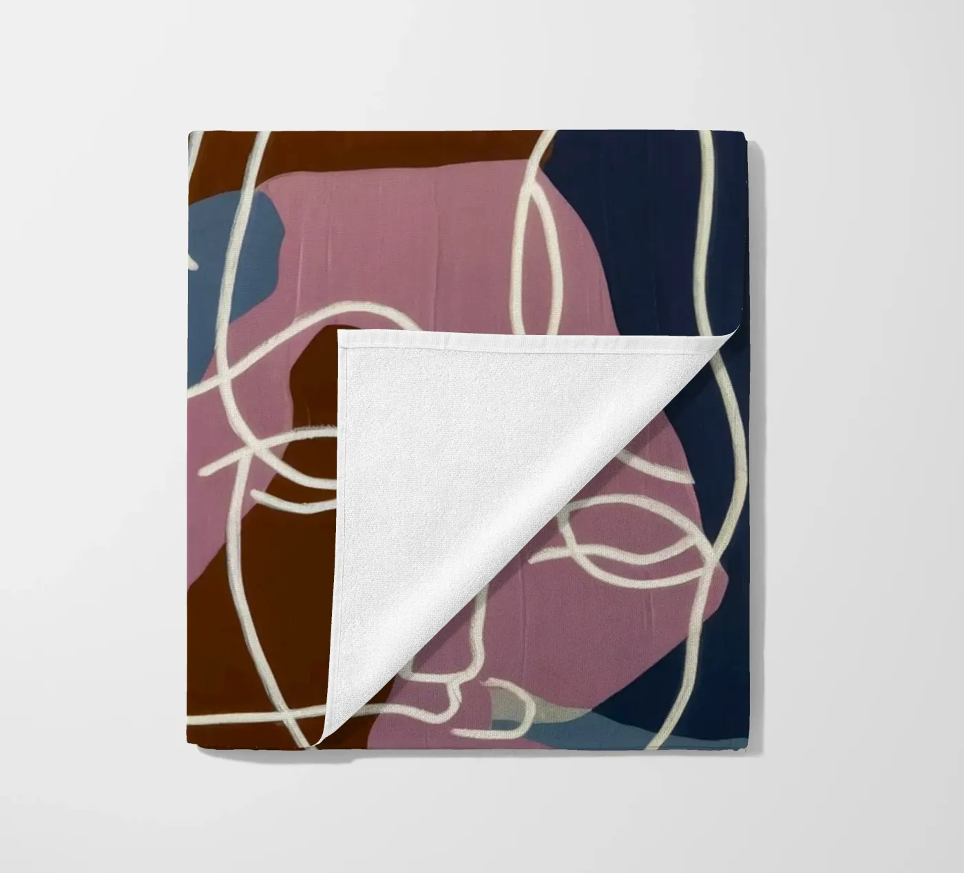 Interconnected Line Faces beach towel by Lunar Templar