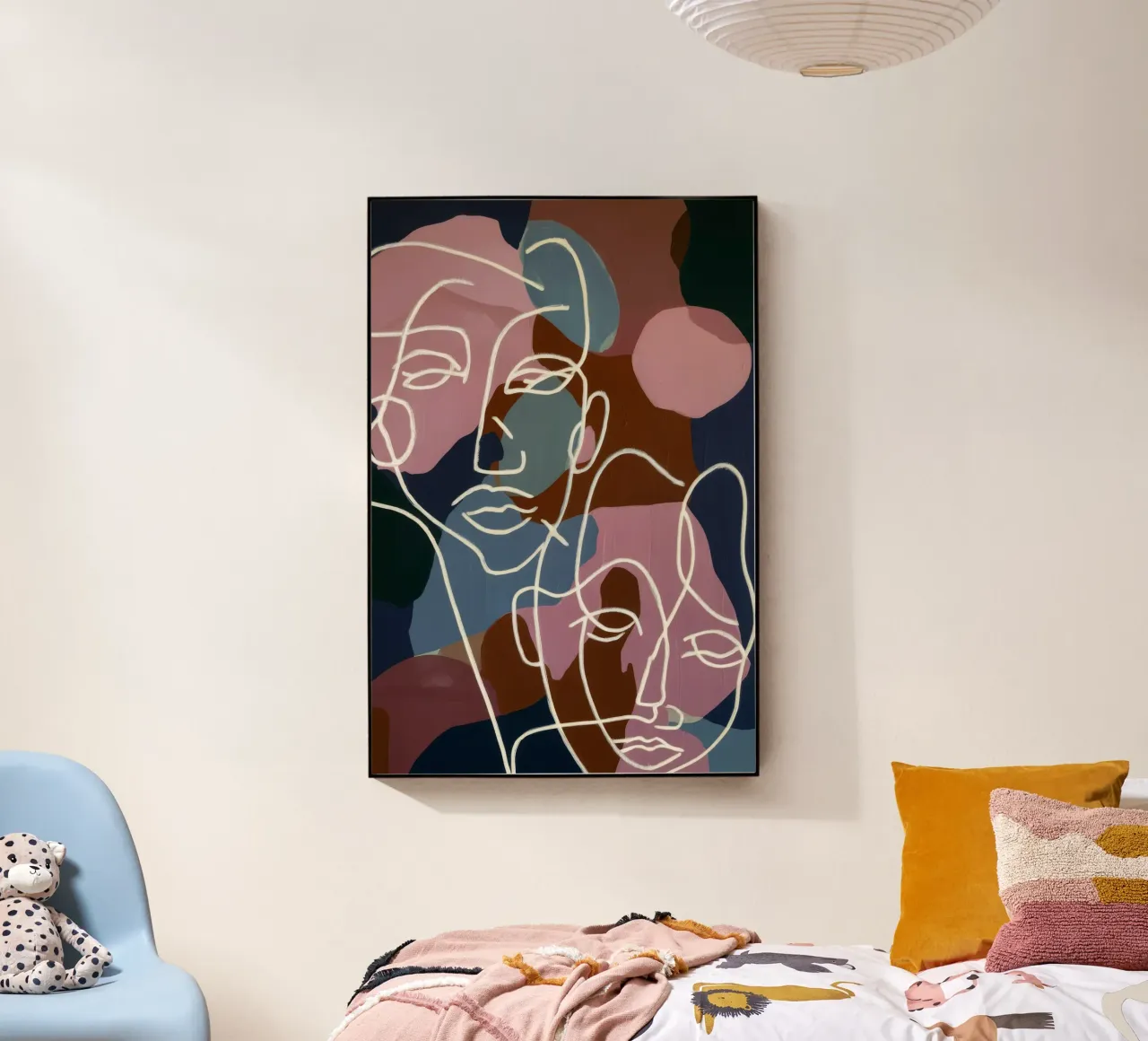 Interconnected Line Faces acrylic glass by Lunar Templar