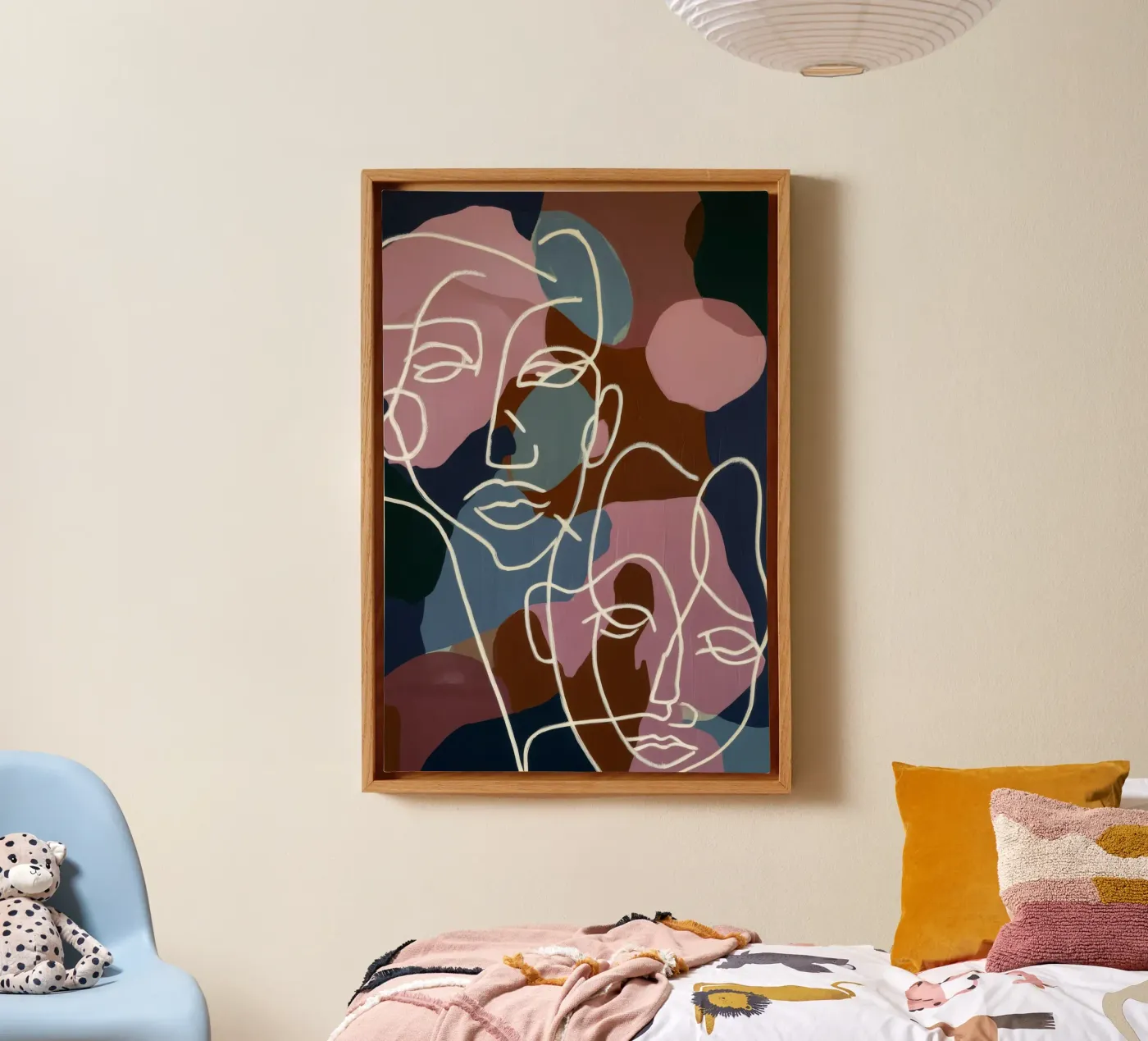 Interconnected Line Faces canvas by Lunar Templar