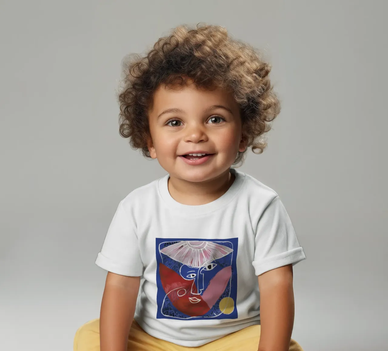 Geometric Abstract Face baby t-shirt by Lunar Templar
