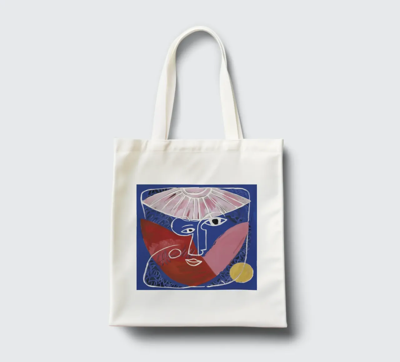 Geometric Abstract Face tote bag by Lunar Templar