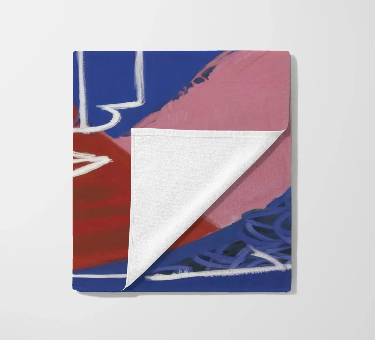 Geometrisch abstract gezicht strandhanddoek van Lunar Templar