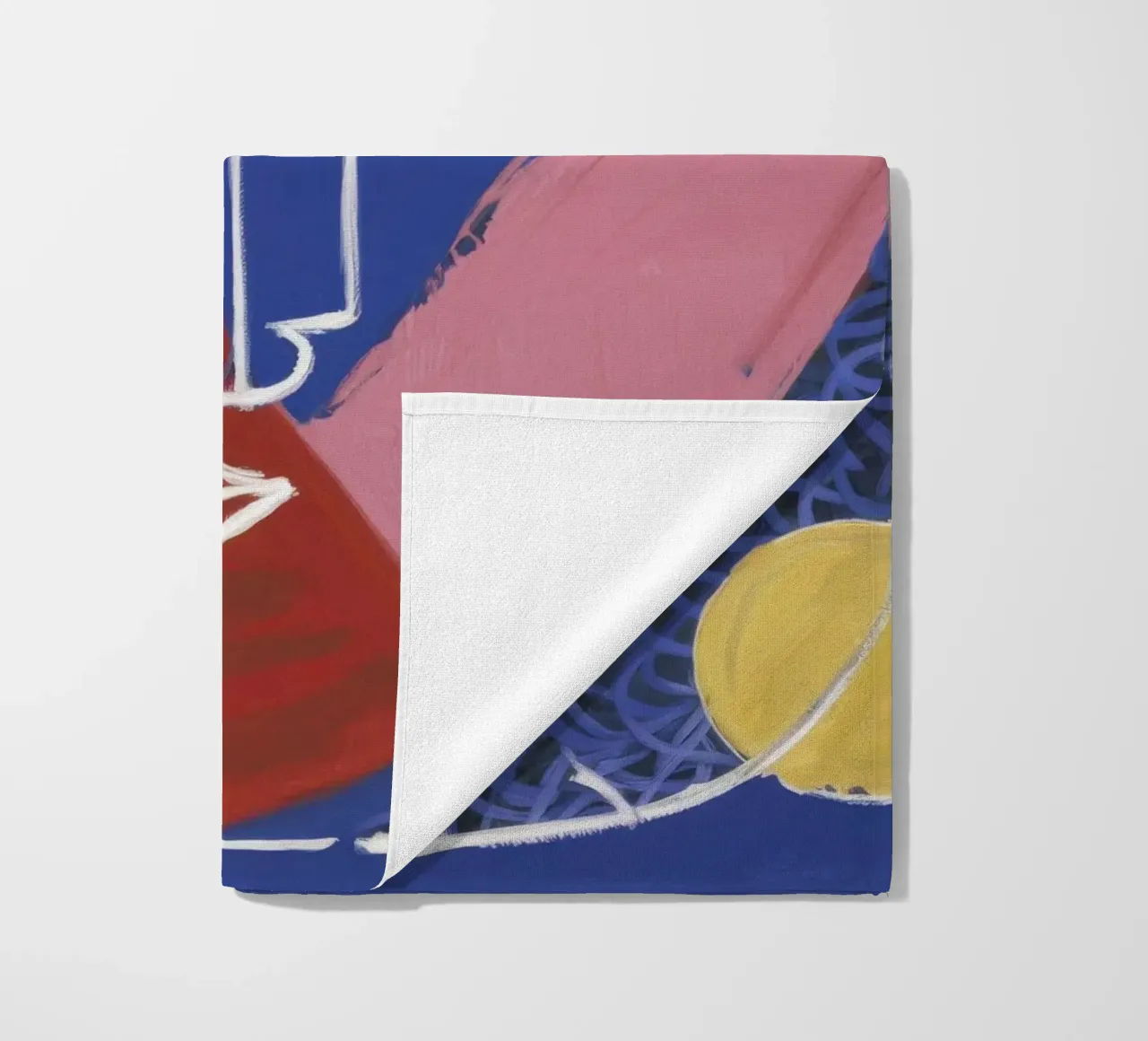 Geometrisch abstract gezicht strandhanddoek van Lunar Templar