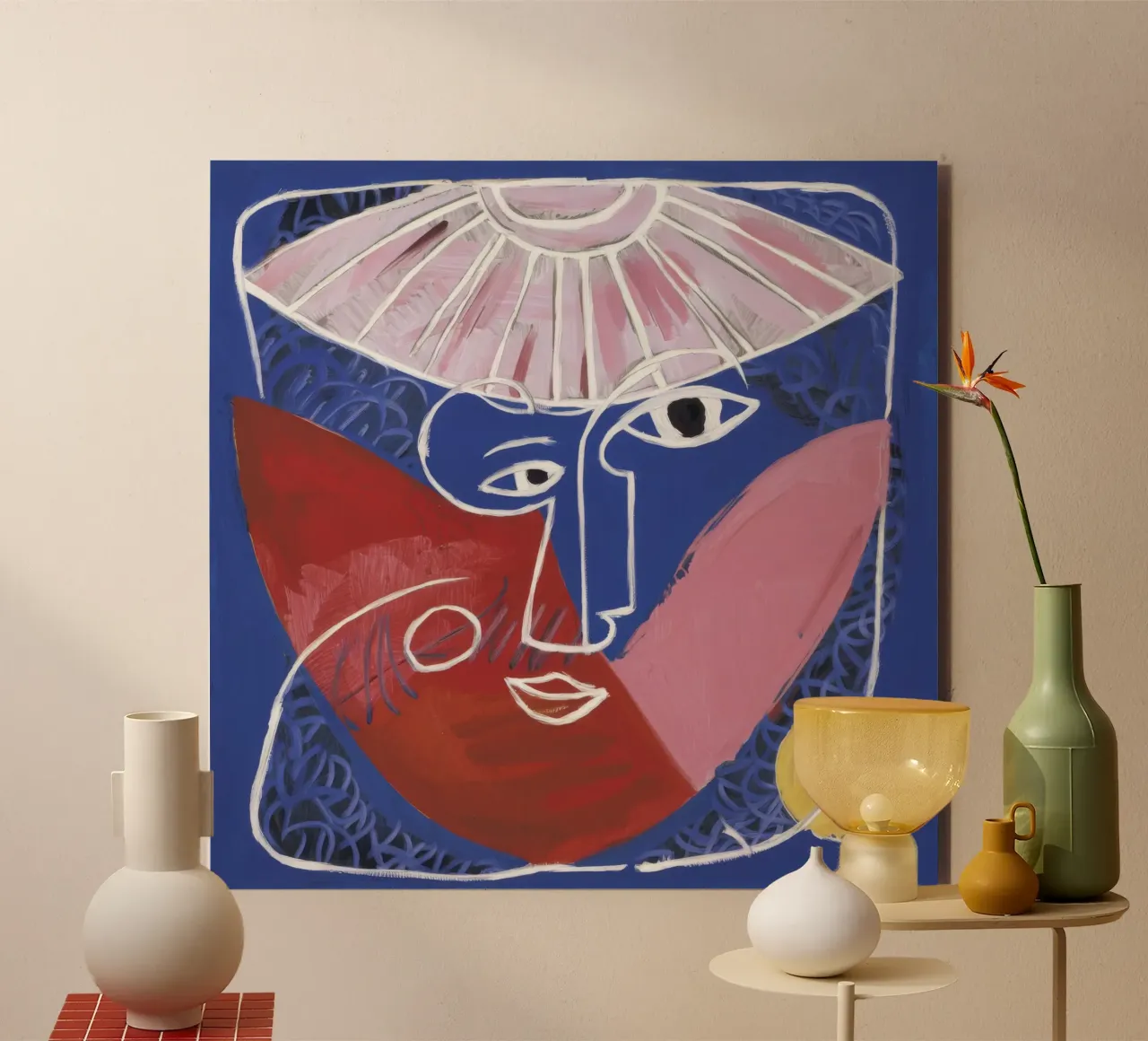 Geometric Abstract Face alu-dibond by Lunar Templar